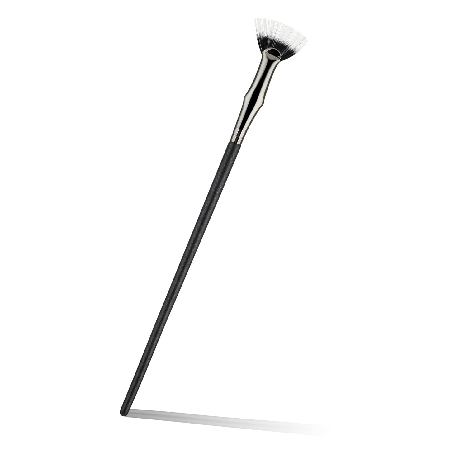 1Pcs Folding Angle Scalloped Lash Brush Angled Fan Shaped Eyebrow Brush Lashes Wand Brush Eyelashes Comb Separator Multifunctional Makeup Tool for Natural Lifted Effects (Black-1PCS)