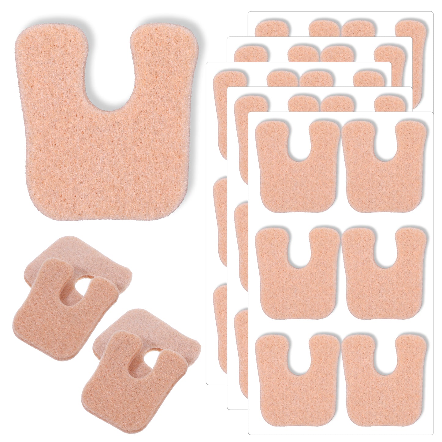 Wanmu 30 Pcs U-Shaped Felt Callus Pads, Metatarsal Pads, Foot Cushions, Protect Calluses from Rubbing on Shoes, Reduce Foot and Heel Pain Self-Stick Pedi Cushions Men Women