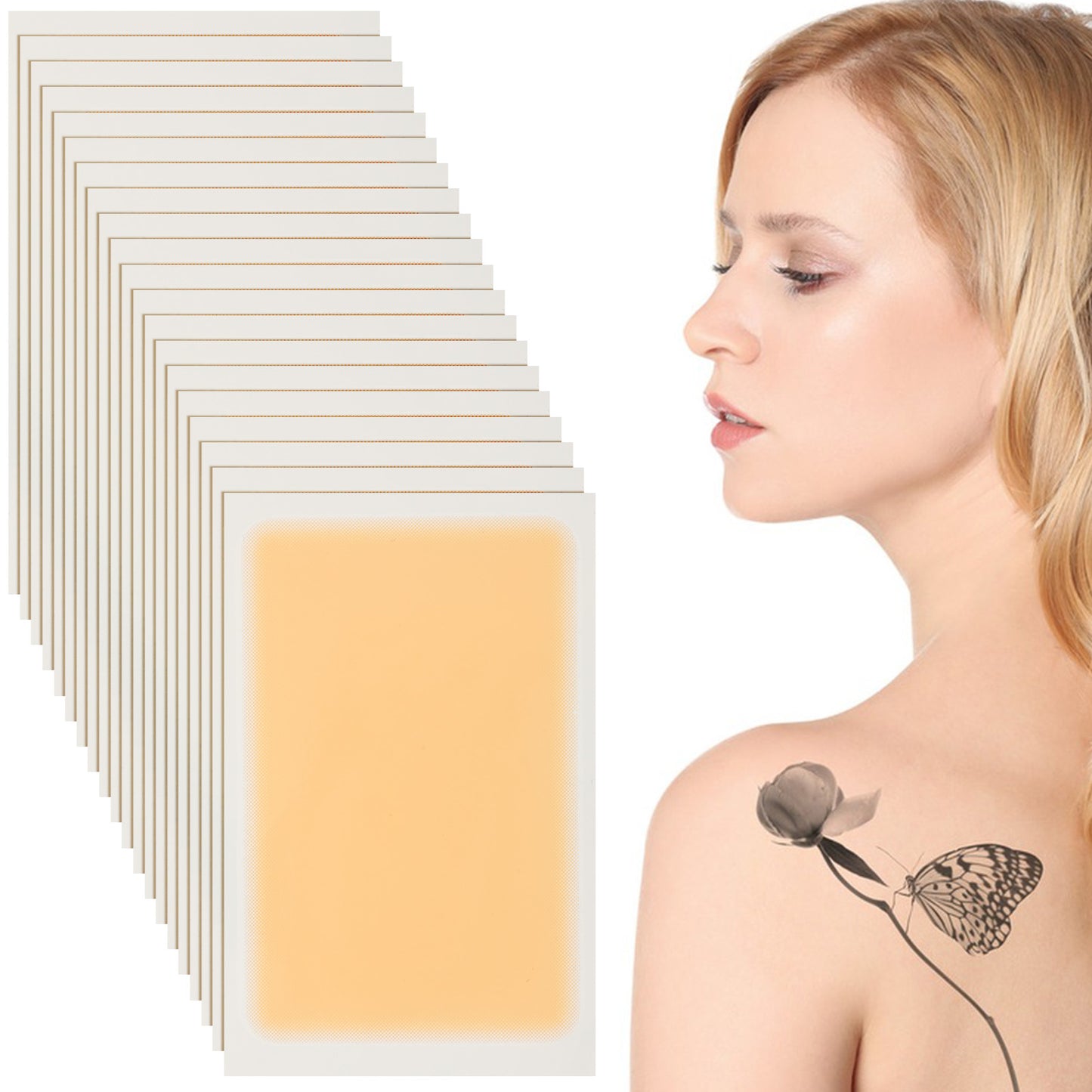 KFHENSOMR 20 Pcs Tattoo Cover Up Patch, Ultra Thin Waterproof Concealer Stickers, Invisible Breathable Skin Tone Adhesive Patches for All Skin Tones Tattoos Scars Birthmarks