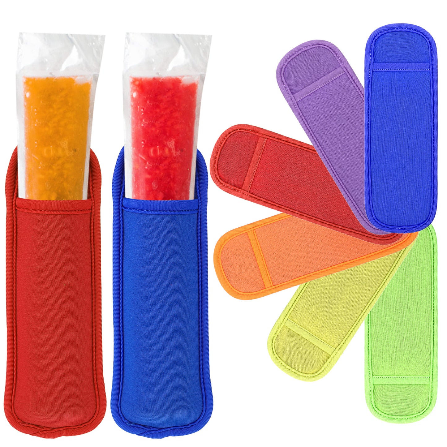 6pcs Reusable Popsicle Bags Ice Pop Sleeves Antifreezing Sleeves Ice Pop Holders Ice Freezer Protective Cover Washable Ice Pop Insulator Sleeve Ice Bags Stick for Adults for Yogurt Tubes