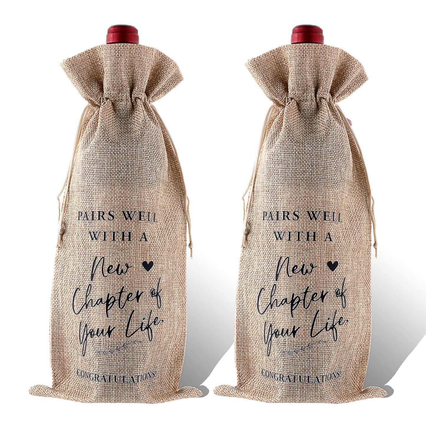 2 Pcs Wine Gift Bags Funny New Chapter Wine Bag New Beginning New Business Owner Gifts New Job Gifts Pairs Well with A New Chapter of Your Life Wine Bag for Coworker Women Men Friends Teacher