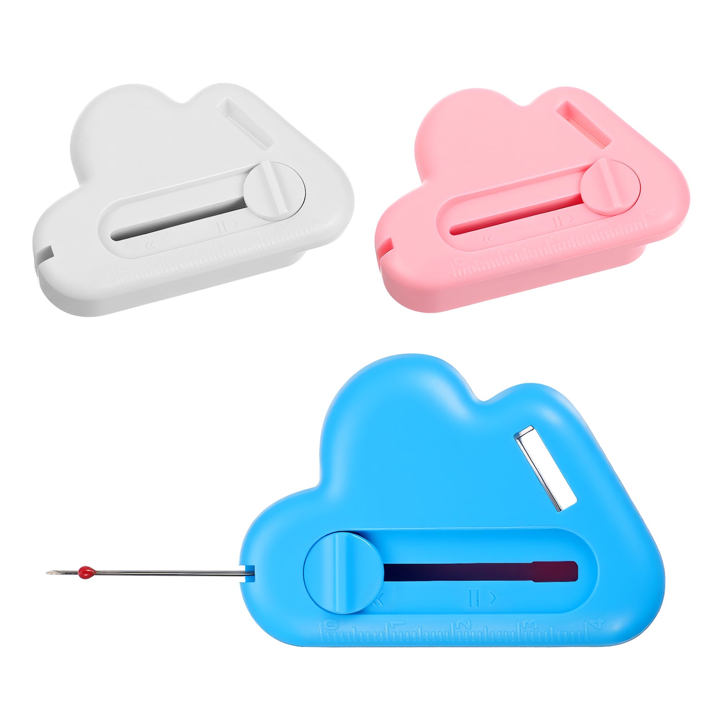 3Pcs Magnetic Seam Guide for Sewing Machine with Seam Rippers, Upgraded Multifunctional Polygonal Magnet Seams Hemmer Guide with Scale Stitch Remover Tool, Universal Sewing Accessories