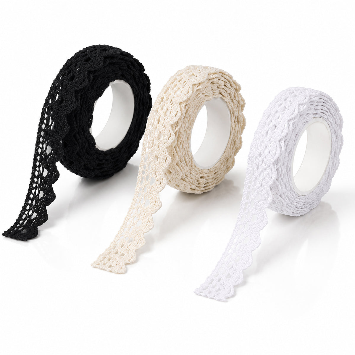YUXIANLB 3Rolls Lace Washi Tape 0.7" Wide 2 Yards Self-Adhesive Lace Ribbon