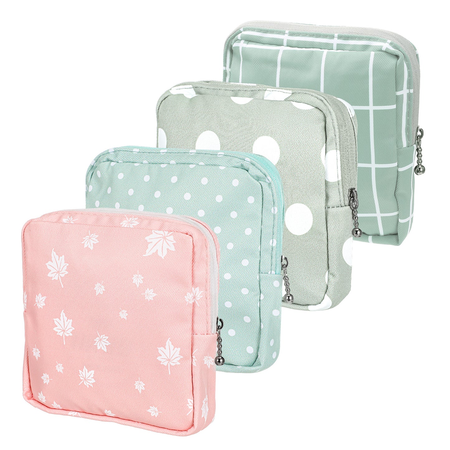 ElevateTech Sanitary Napkin Storage Bags, 4 Pcs Pad Bag for Period Tampon Bags Portable Menstrual Pad Pouch Feminine Pouch First Period Bag Gifts for Women