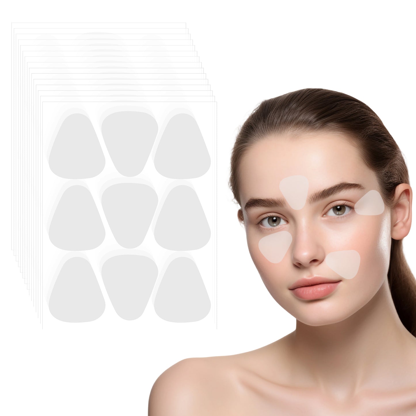 FNANJWQ 135 Pcs Facial Wrinkle Repair Patches - Overnight Anti-Aging Facial Stickers, Korean Skin Care Gentle Wrinkle Patches for Forehead Lines, Frown Areas, Smile Creases