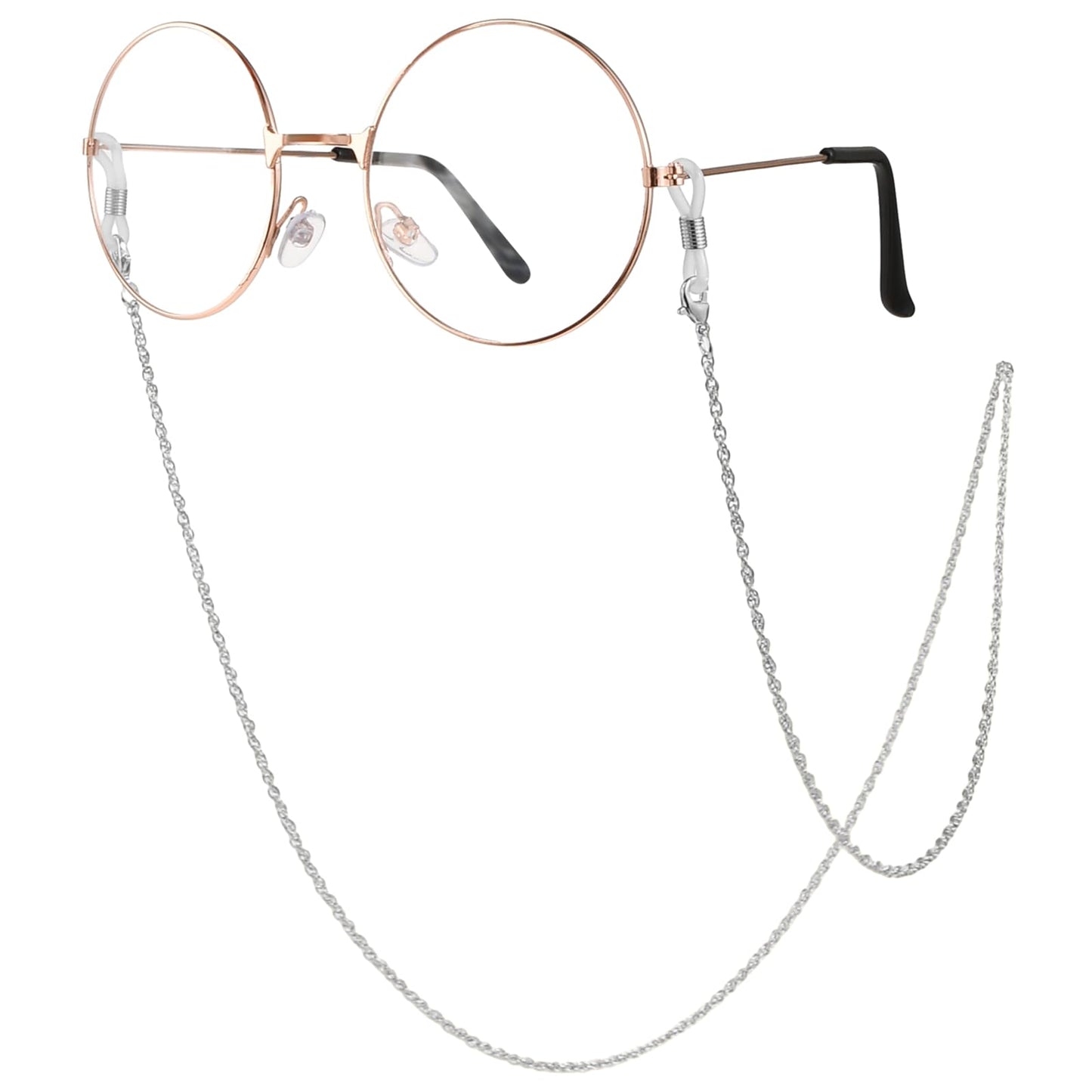COMNICO Eyeglasses Chain, Stylish Eyeglass Strap Silver Gold Mask Lanyard Eyeglasses Chain Around Neck Elegant Sunglasses Strap Eyewear Holder for Women