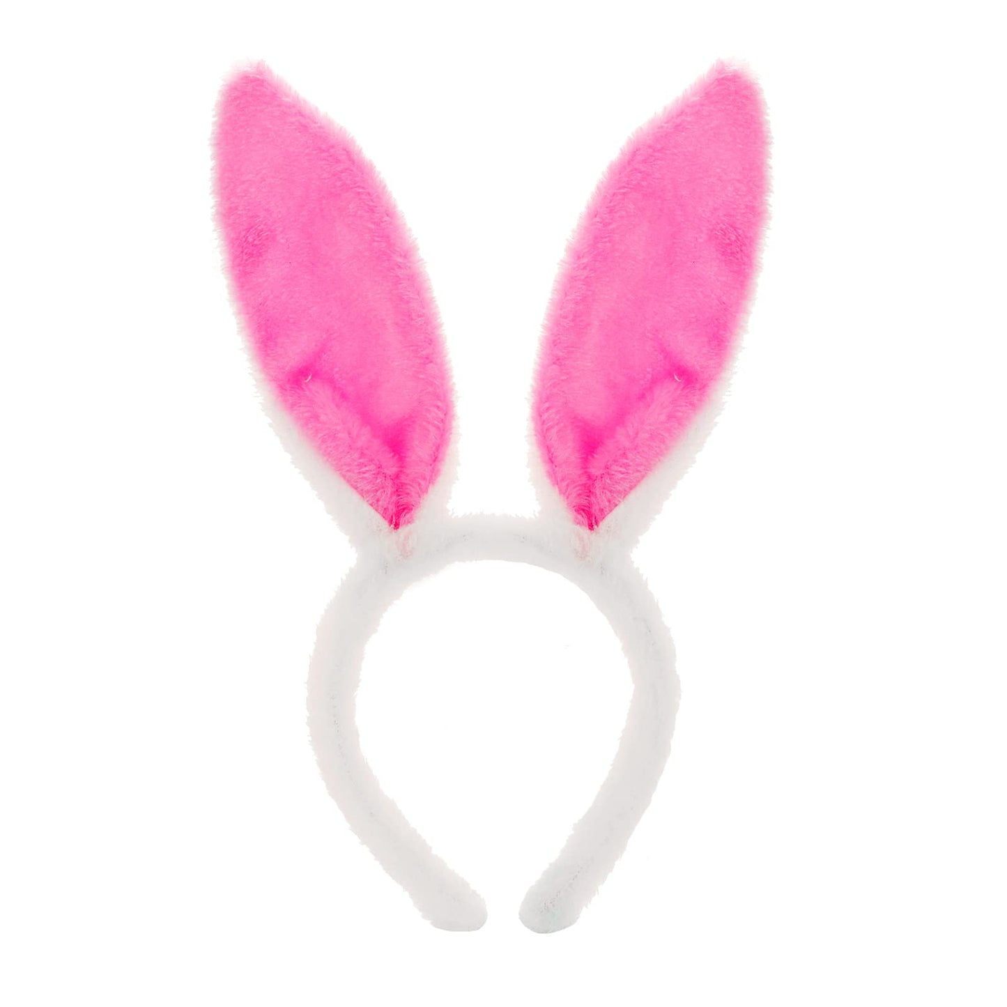 Sibba Plush Bunny Ears Headband 1 Piece Rabbit Ear Accessory Halloween Cosplay Christmas Party Hair Band Styling Costume Headpiece Headwear Easter Party Dress Up for Women (Rose Red)