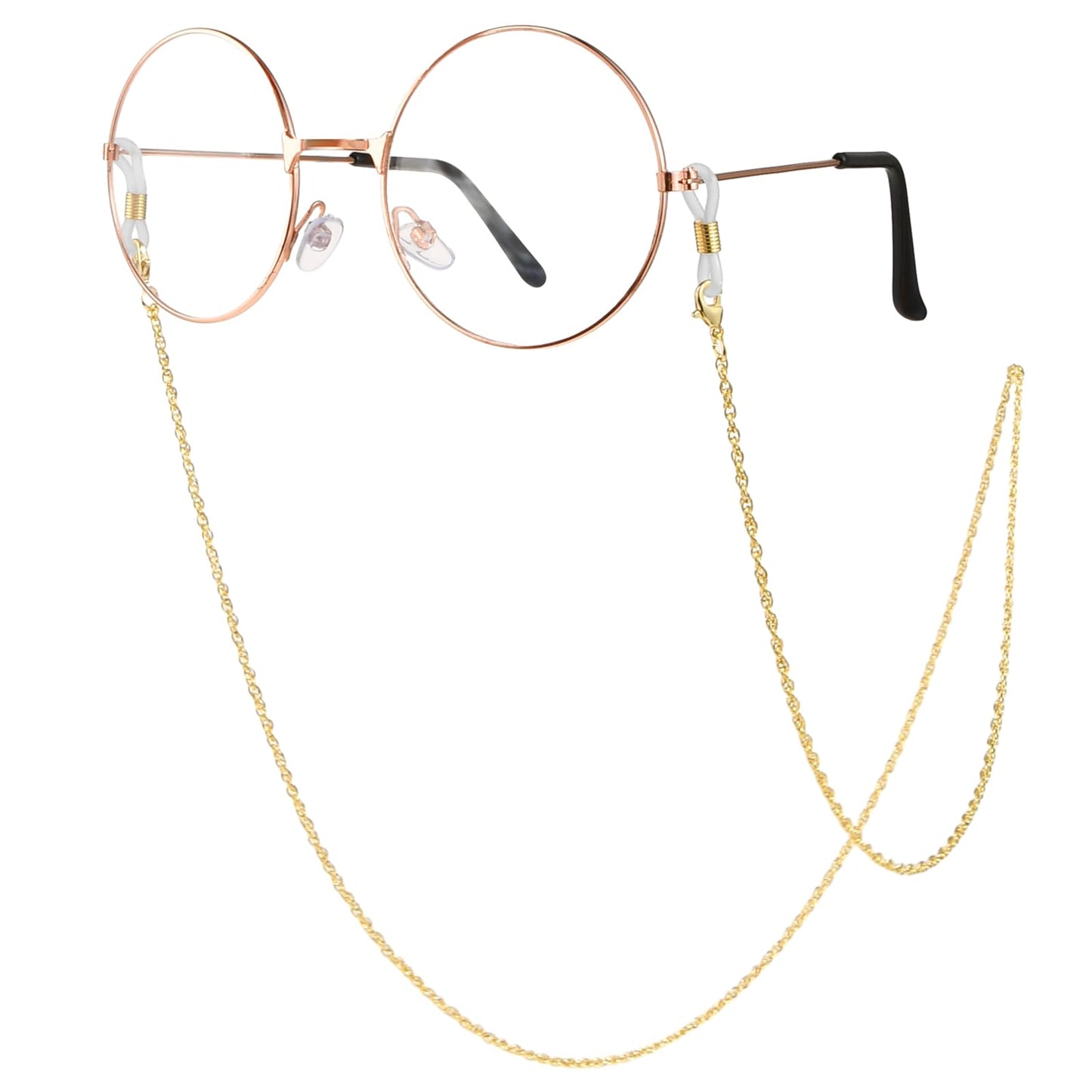 COMNICO Eyeglasses Chain, Stylish Eyeglass Strap Silver Gold Mask Lanyard Eyeglasses Chain Around Neck Elegant Sunglasses Strap Eyewear Holder for Women