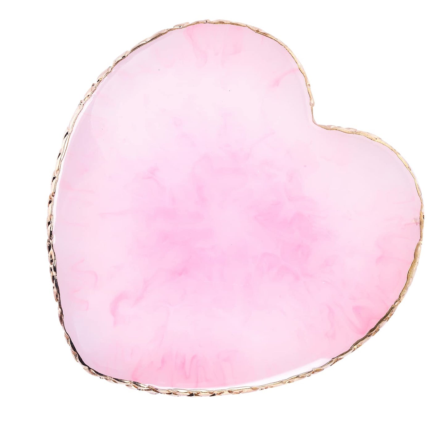 Sibba Resin Nail Art Palette Nail Mixing Palette Polish Color Mixing Plate Golden Edge Nail Holder Display Board Heart Shape Cosmetic Mixing Tools (Pink)