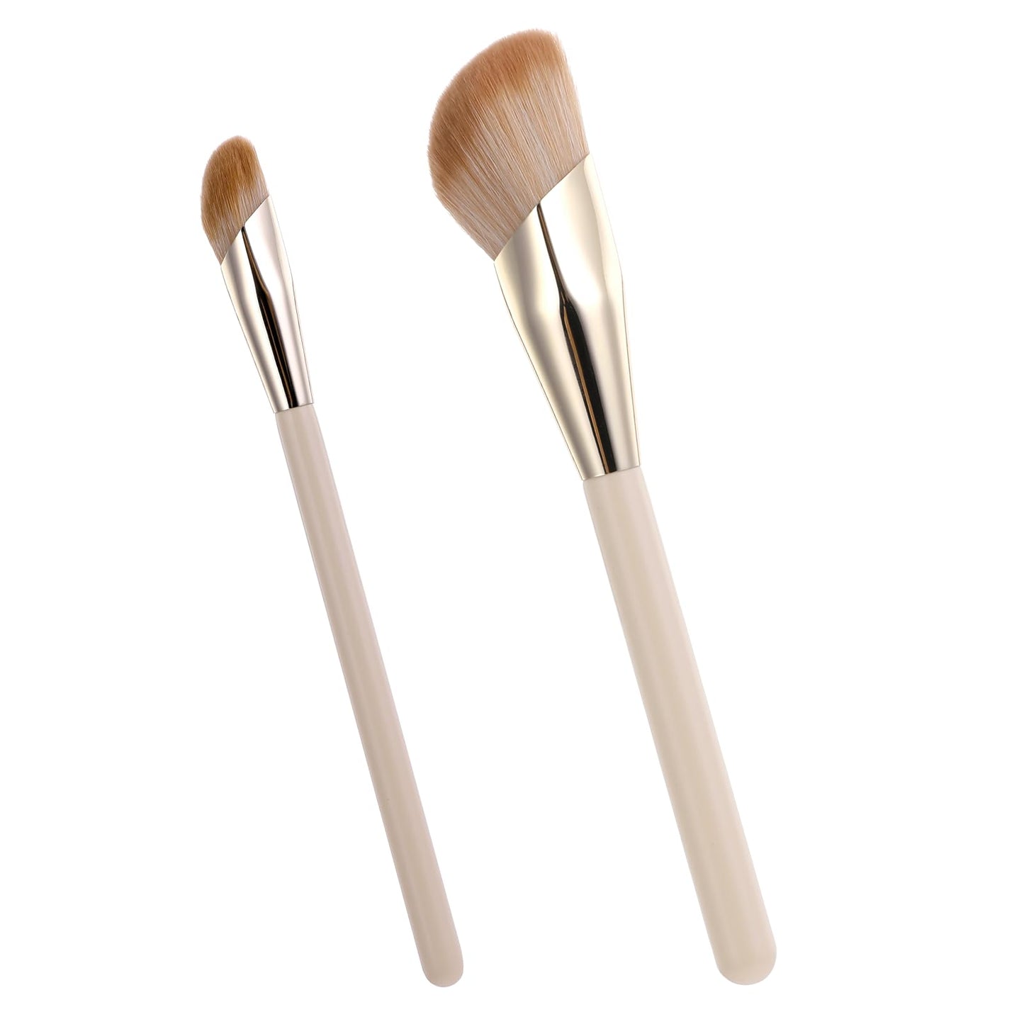 Angled Foundation Concealer Brush 2Pcs Makeup Brushes Under Eye Concealer Brush Nose Contour Brush Kabuki Blending Makeup Brush Tools for Face Synthetic Liquid Blending Mineral Powder