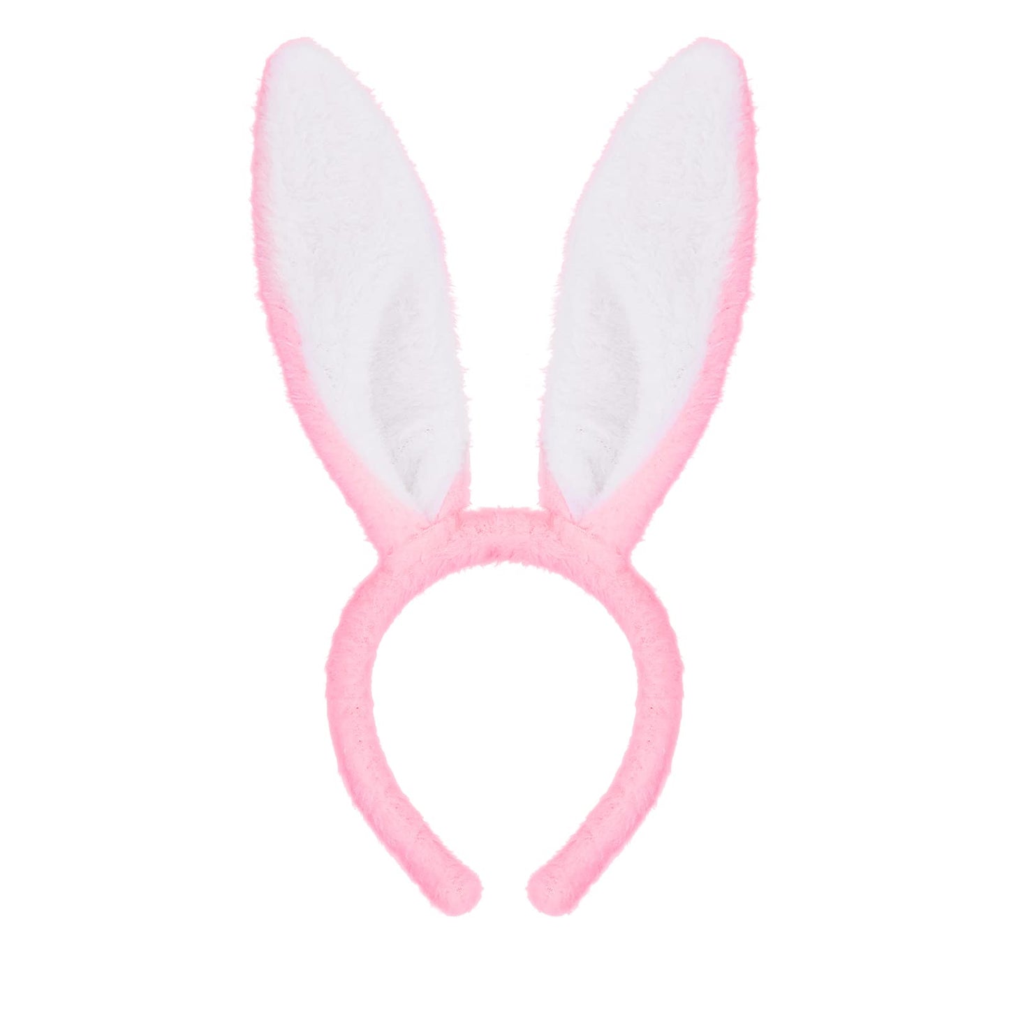Sibba Plush Bunny Ears Headband 1 Piece Rabbit Ear Accessory Easter Cosplay Birthday Day Party Hair Styling Costume Christmas Dress Up for Girls Women (Light Pink)