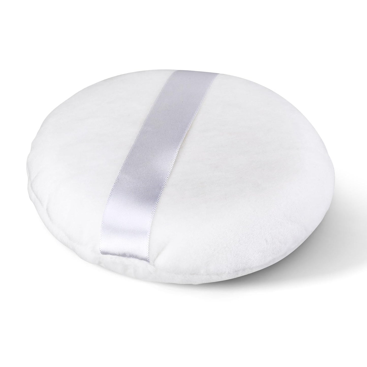 Sibba Large Loose Powder Puff, 5.12 Inch Ultra Soft Washable Reusable Velour Face Body Powder Puff with Ribbon for Face Cleaning, Makeup & Powder Foundation Blending, Wet Dry Makeup Tool
