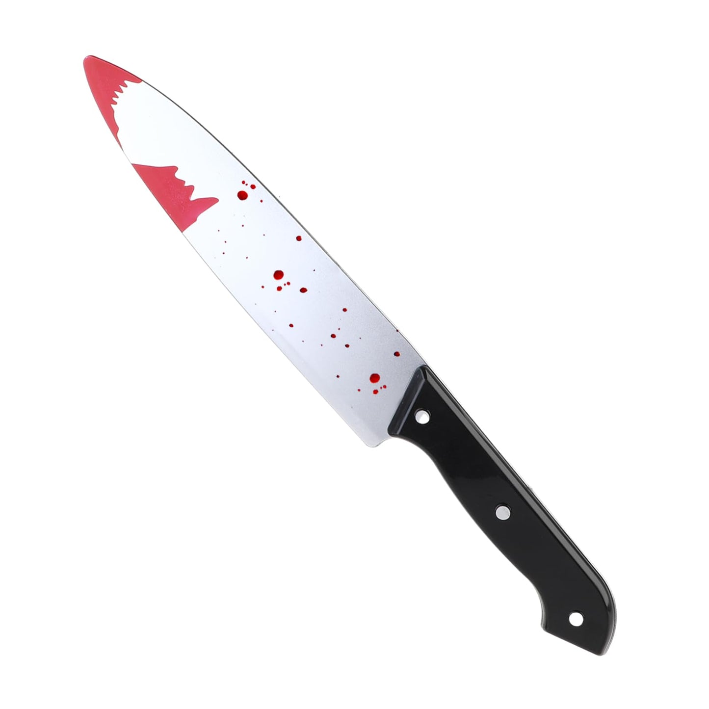 Sibba Halloween Fake Knife, 30 cm Long Black Handle Bloody Fake Knife, Pretend Cosplay Toy Knife, Halloween Fancy Dress Accessory Prop Knife, Costume Knife Prop for Halloween Party, Pack of 1