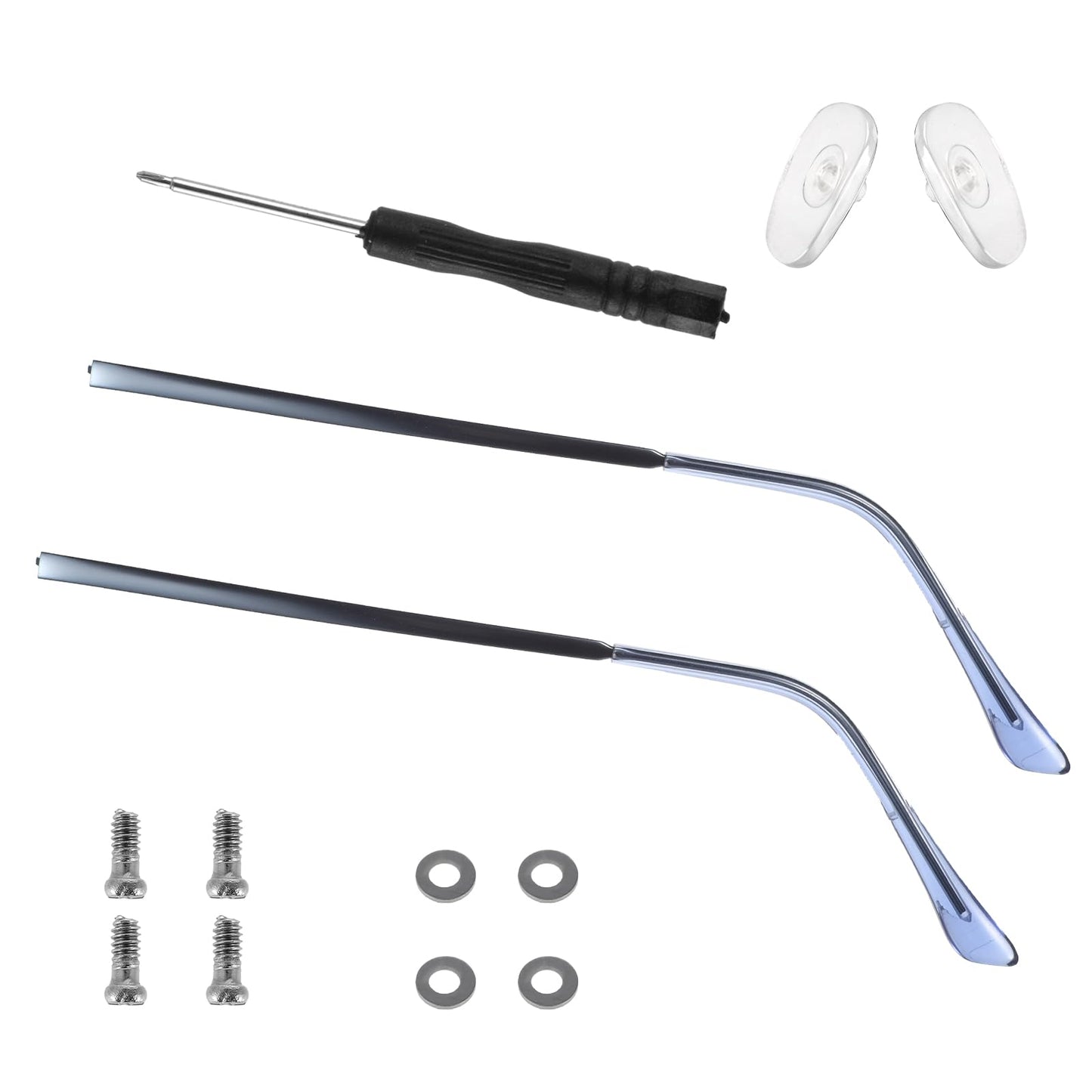 1 Pair Universal Glasses Repair Kit with Screws & Screwdriver Arm Replacement Eyeglass Screws Repair Kit Eye Fixing Screwdriver Eyeglasses Screw Legs Replacement Parts(Blue)