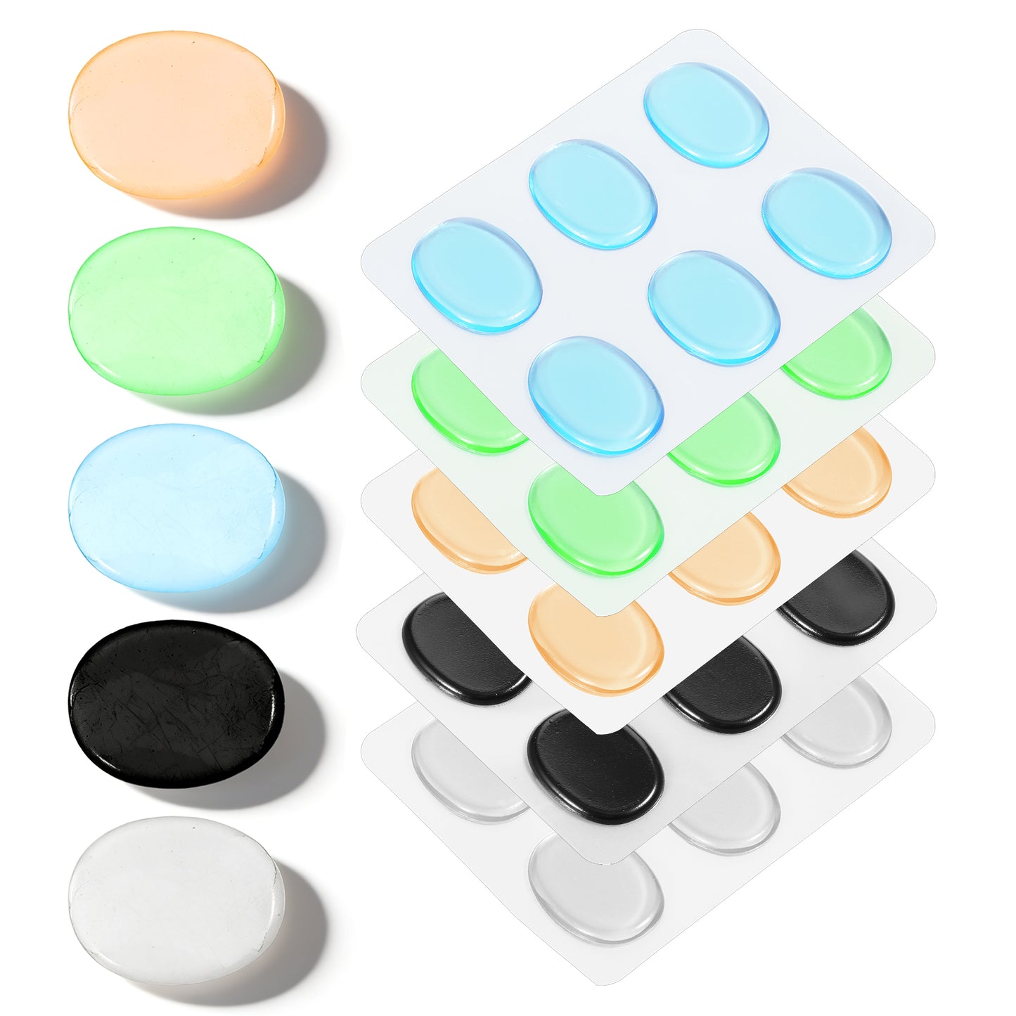 QFGasre 30Pcs Drum Dampeners Gel Pads Drum Mute Pads Silencer Pad Soft Quality Silicone Damper PadsDrum Set Accessories for Cymbals Tone Control Percussion Instruments