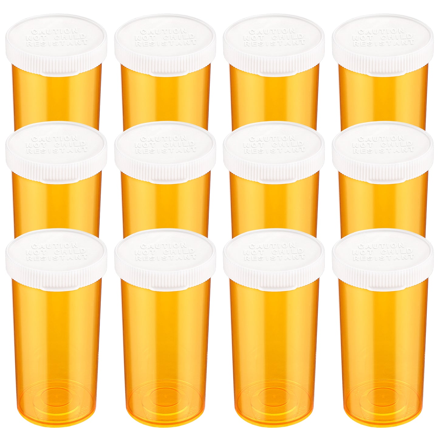 Dimeho 12 Pcs Empty Plastic Pill Bottles with Easy Open Caps, Plastic Medication Containers Small Travel Pill Vial Pill Bottles Cases Dispenser Organizers (6 Dram, Orange)