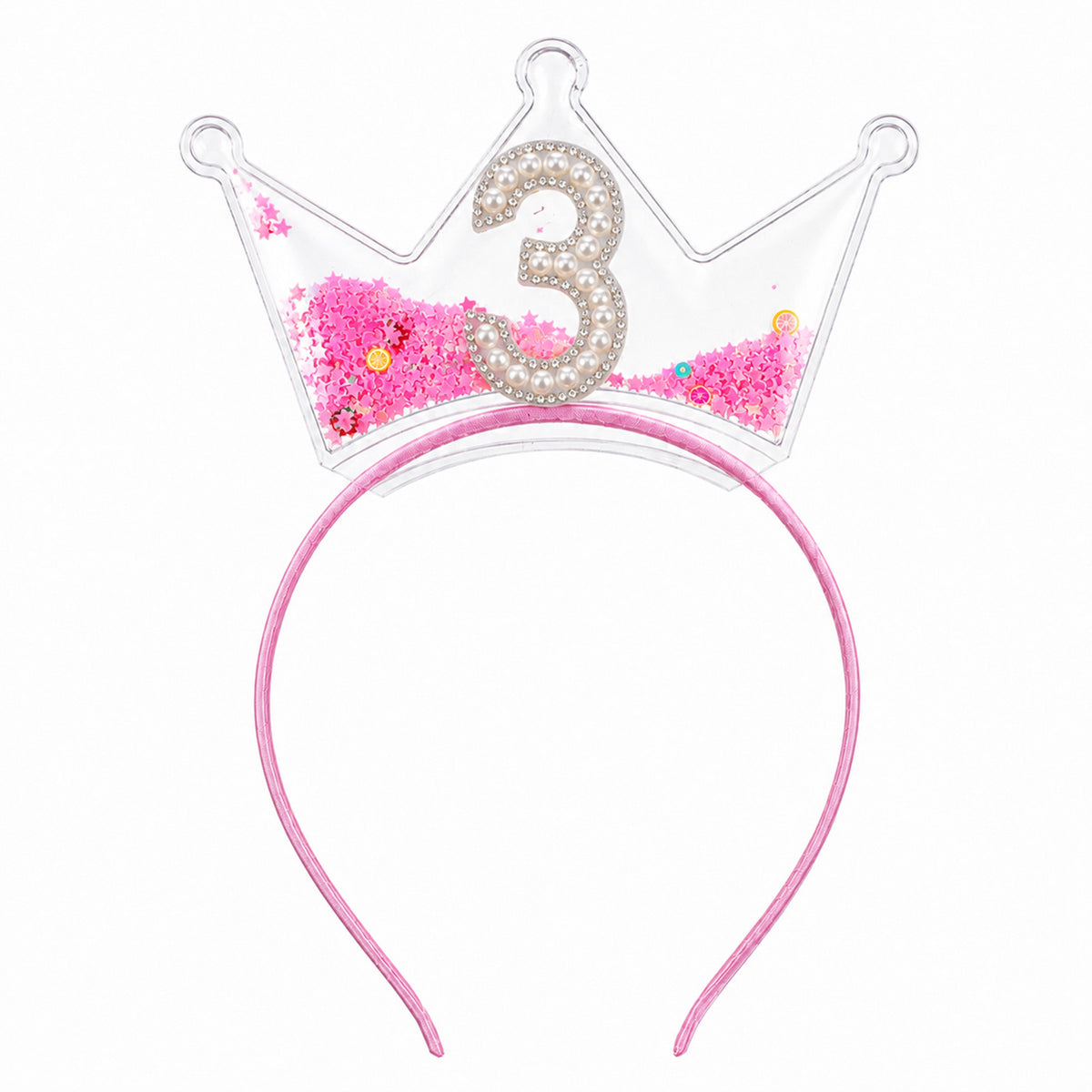 YUXIANLB 3th Birthday Crown Headband, Princess Tiara for Toddler Girls Baby
