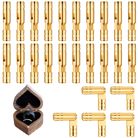 Sibba 25Pcs Barrel Hinges, Brass Hidden Mini Furniture Hinges Concealed Cylinder Hinge for Wooden Box Cabinet Door DIY Crafts Jewelry Box Hardware, 0.79x0.16 in