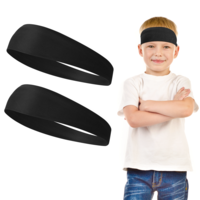 Qianyu 2/4 Pieces Sports Headbands for Kids Breathable Sweatbands Soft Humidity Wicking Elastic Sweat Soccer Baseball Hairbands Athletic Accessories for Toddlers Children Teenagers(4)
