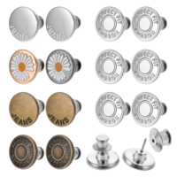 14 Pcs Button Pins for Jeans, No-Sew Pants Button Tightener Reusable Button Waist Replacement Stylish Adjustable Metal Buttons to Size Down Pants Waist for Denim Overall Dresses Coats Shirt