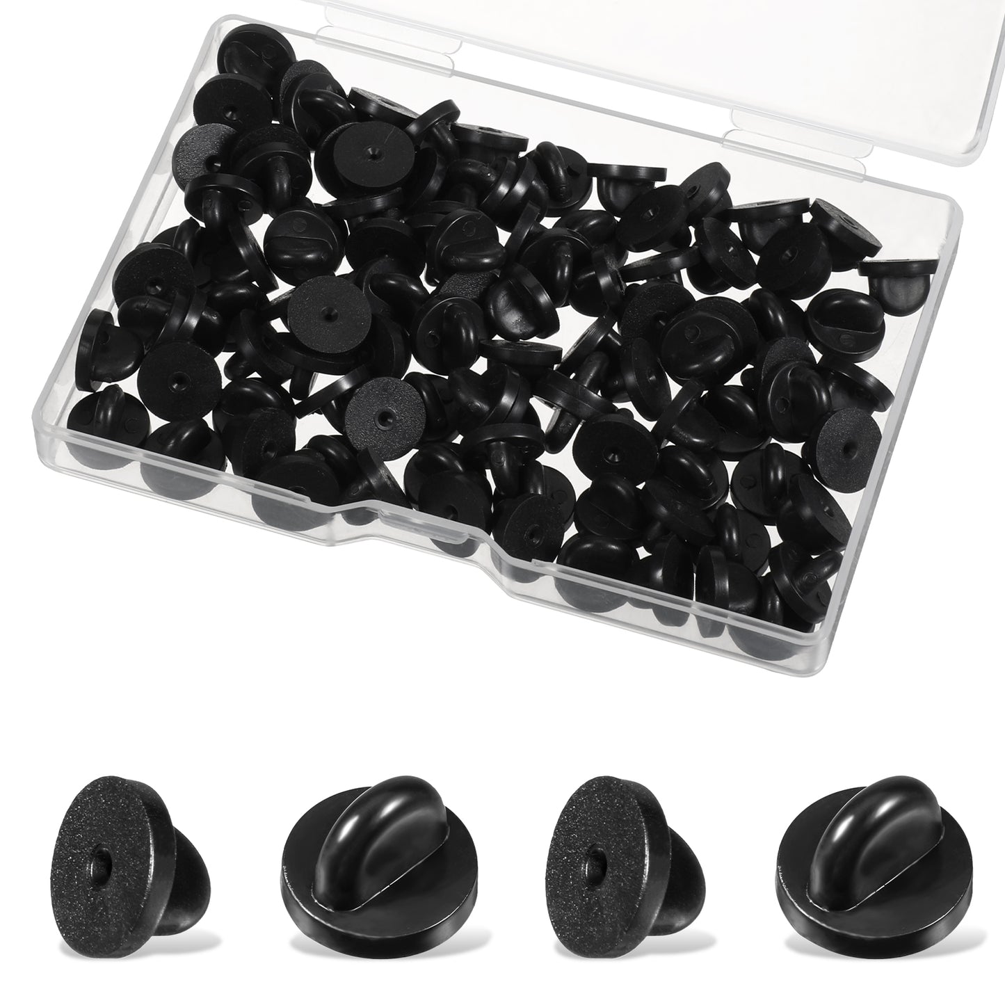 200pcs PVC Rubber Pin Backs Rubber Lapel Pin Back Butterfly Clutch Backings Holder Replacement Lapelpin Badge Backs Holder Keepers Clasp Lapel Enamel Pins Safety Back for Brooch Tie Hat Badge Insignia