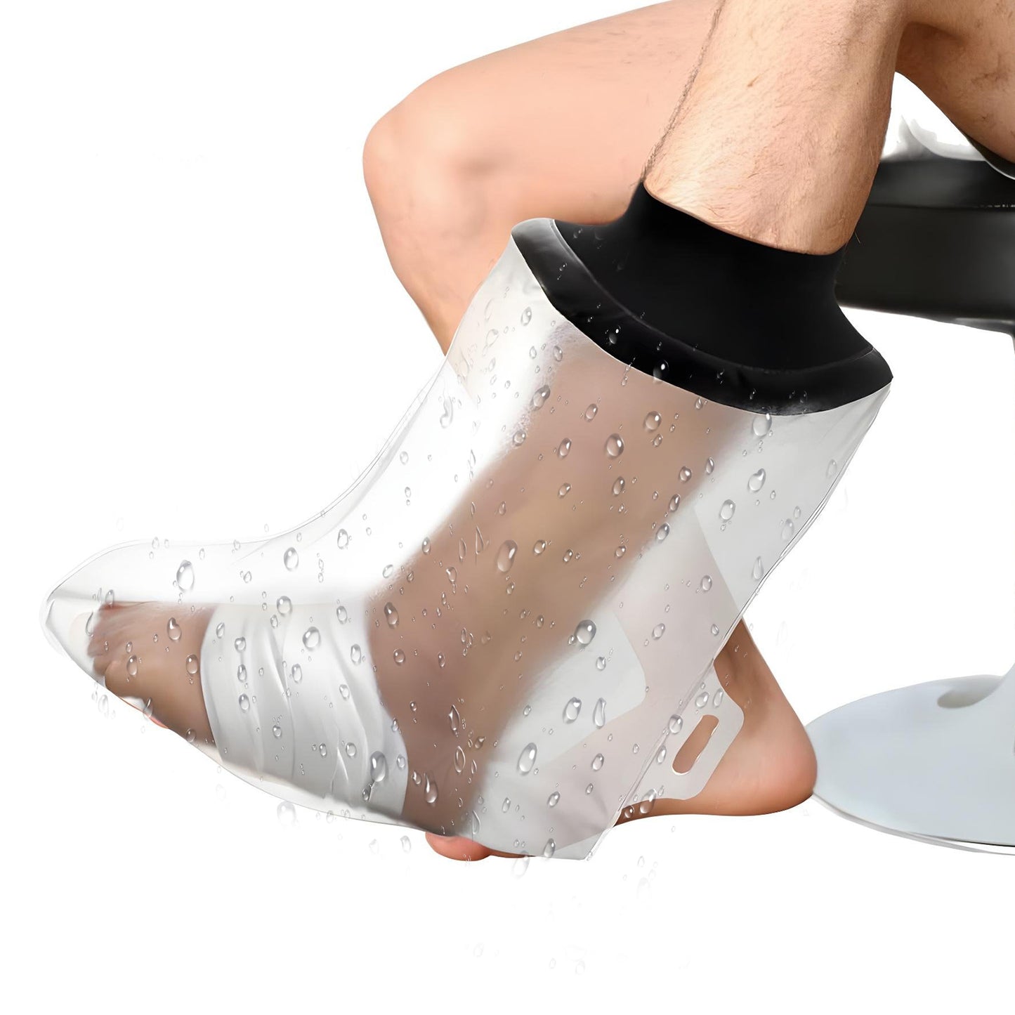 Waterproof Foot Cover for Shower Adult, Foot Cast Covers with Non-Slip Padding Bottom Watertight Ankle Foots Cast Protector for Broken Surgery Bandage Dressing Wound Burns Reusable