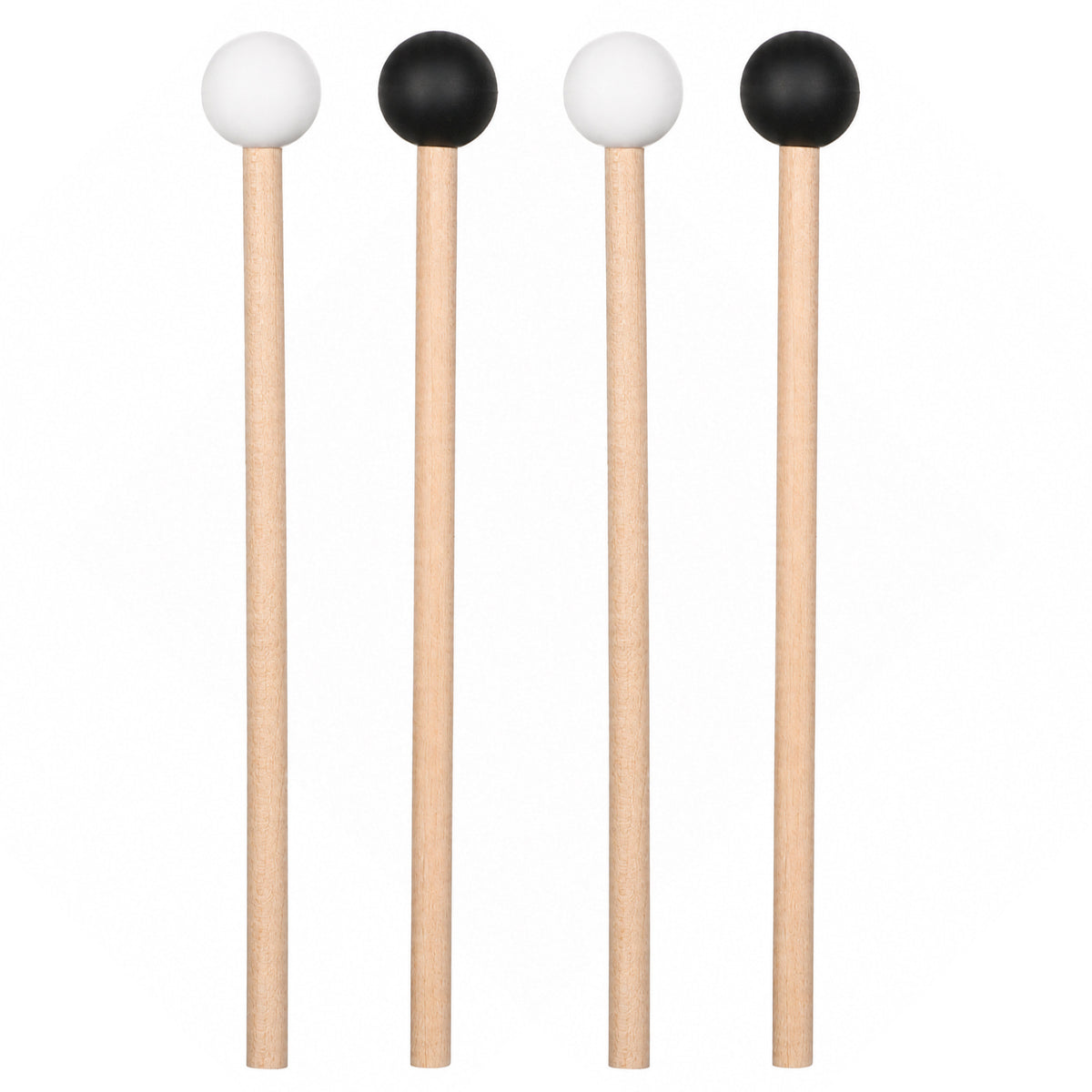 Gjinxi 4 Pcs Rubber Tongue Drum Mallets Glockenspiel Stick with Wood Handle