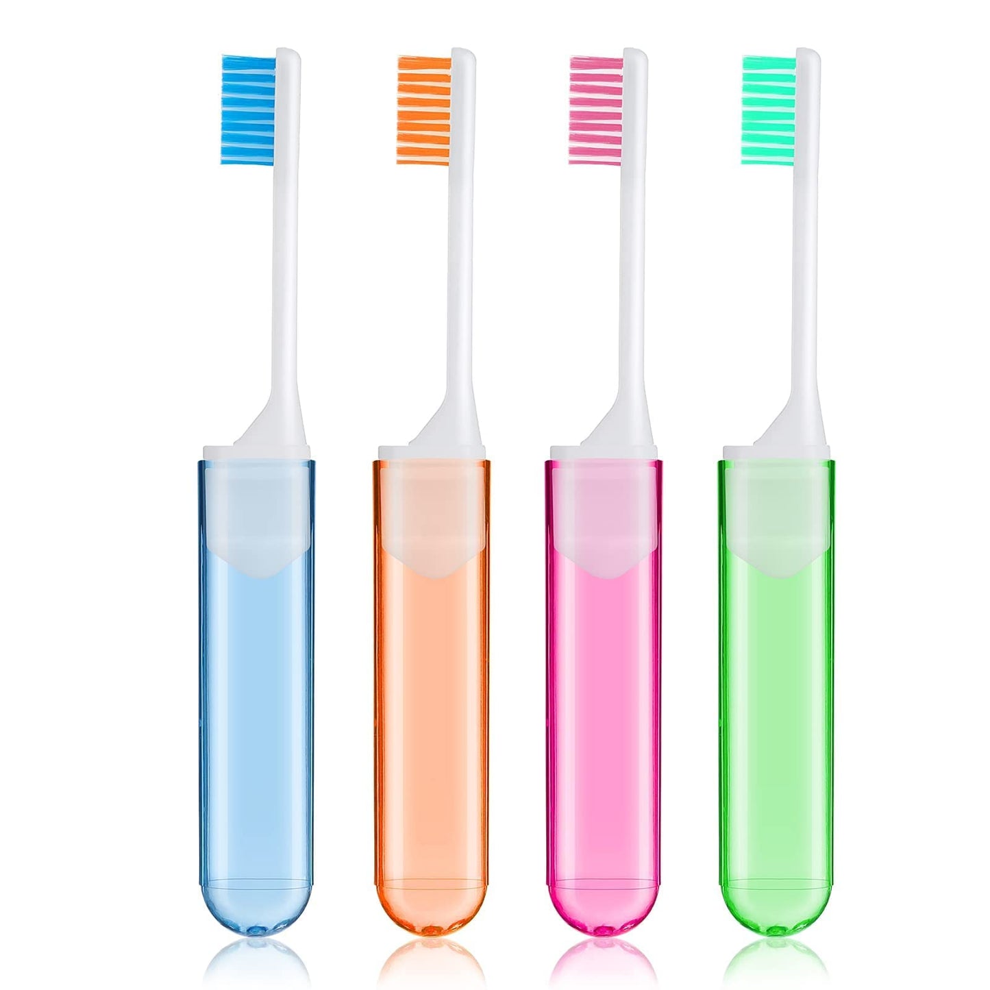 Sibba Soft Bristles Toothbrush 4 Pieces Folding Manual Toothbrushes for Fragile Gums Dental Care Adult Kid Portable for Camping Travel