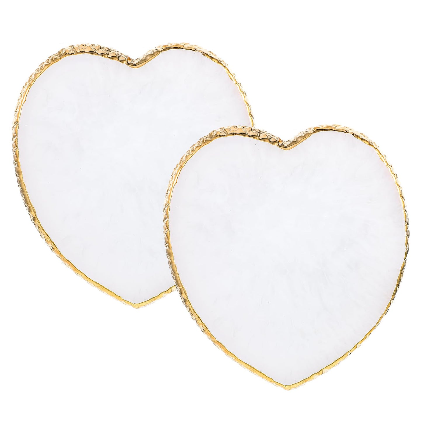 2 PCS Resin Nail Art Palette, Makeup Palettes Nail Mixing Palette Polish Color Mixing Plate Nail Art Painting Palettes Golden Edge Heart Shaped Nail Art Display Holder Cosmetic Mixing Tools