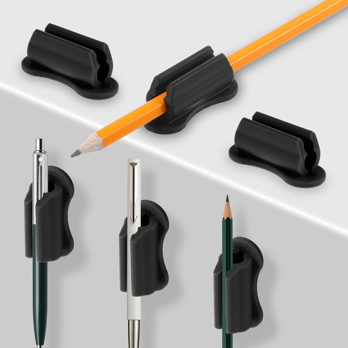 Wanmu Pack of 6 Self-Adhesive Silicone Pen Holder