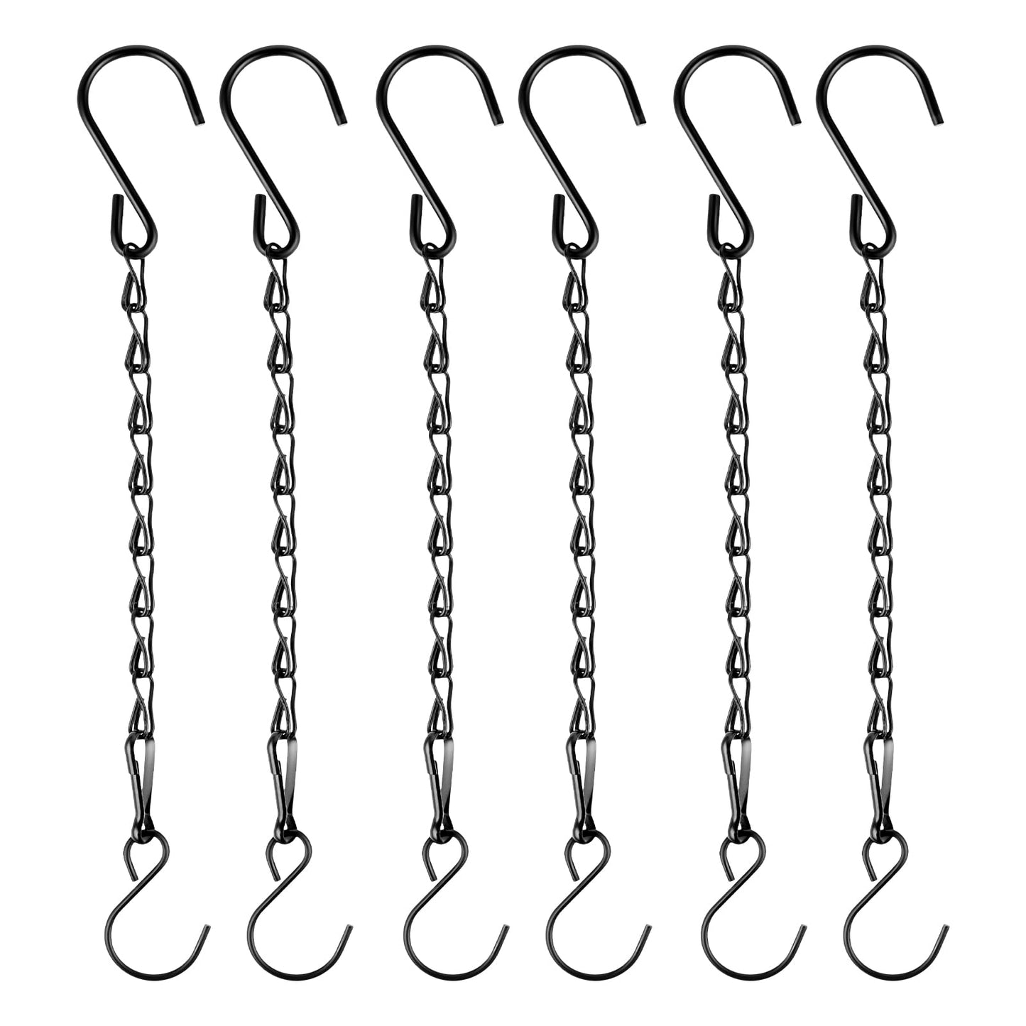 Sibba Plant Hanging Chains 6 Pcs Metal Hanging Basket Hook Swivel Clips Dual Hangers Smooth Twisters Pegging Spiral Tails for Bird Feeders Lanterns Wind Chimes Billboards Photo Indoor Outdoor