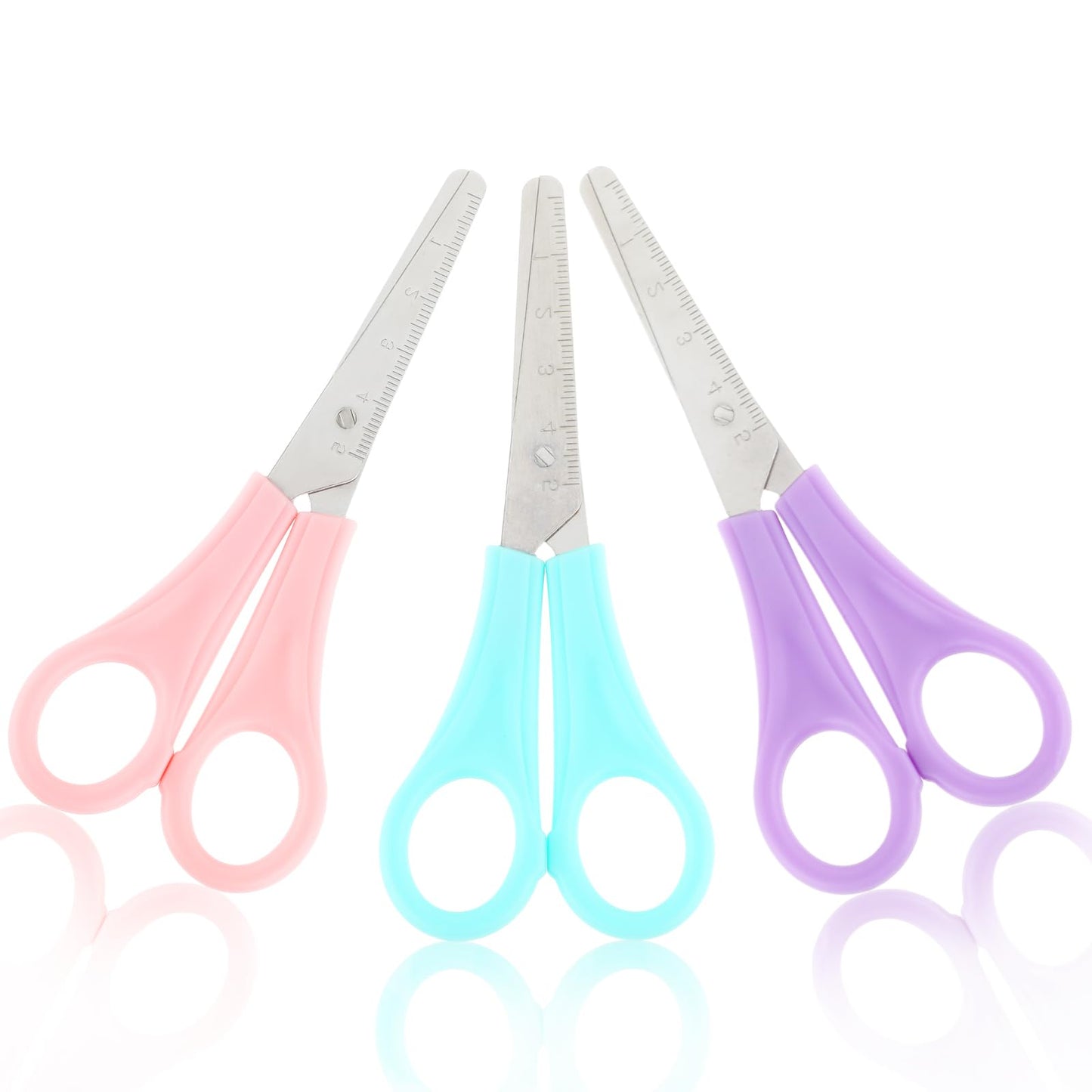 Dimeho 3 Pcs Kids Scissors Blunt Tip Scissors Small Craft Scissors Comfort Grip Scissors School Classroom Craft Supplies for Teachers Student Classroom Paper Cutting Home Family DIY Art