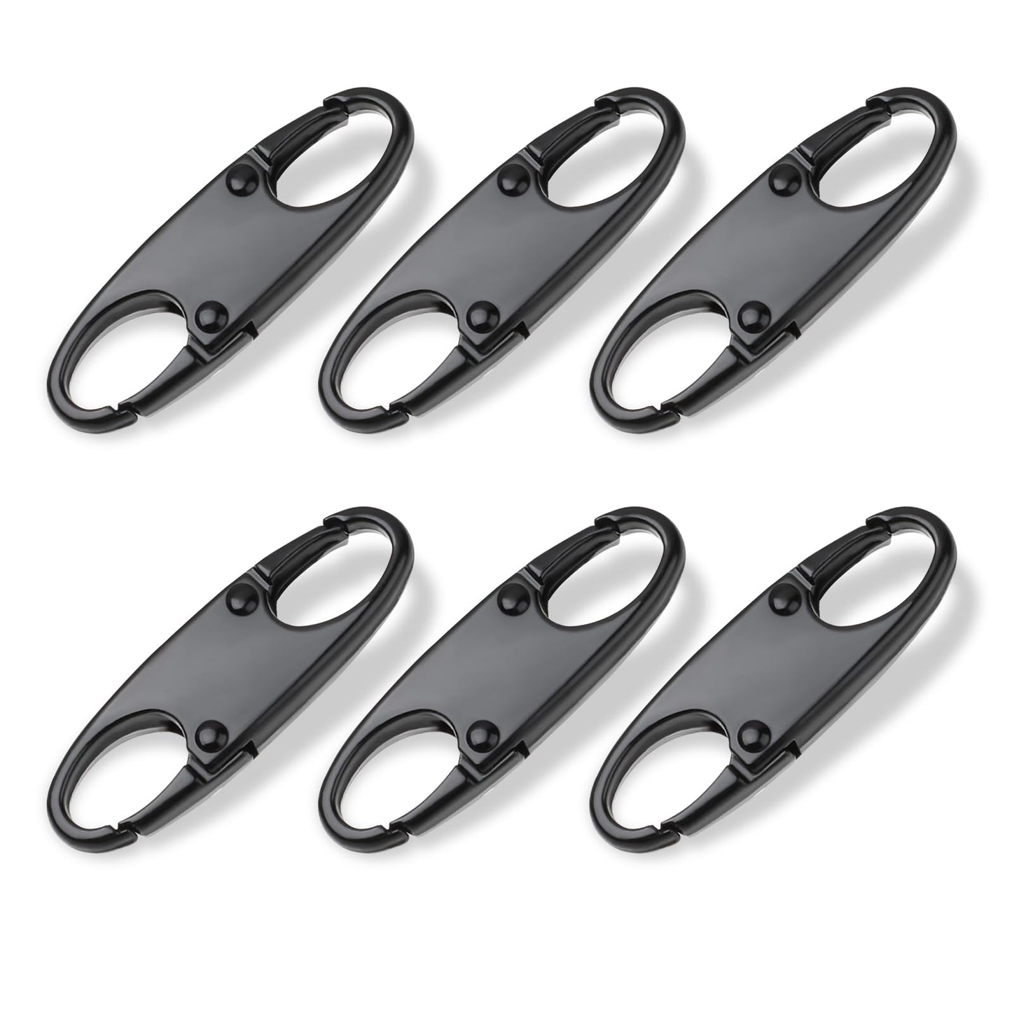 Dimeho 6PCS Double Small Carabiner Clips, S Carabiner Keychain Small Alloy Snap Hook Zipper Clip for Fishing/Camping/Outdoor Sports