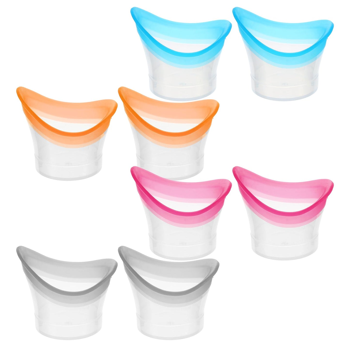 8pcs Silicone Eye Bath Cup Eye Wash Soft 10ml Portable Eye Bath Eye Care Tool Reusable Eye Bath Eye Cleaning Tool for Glasses Care Soothing Tired