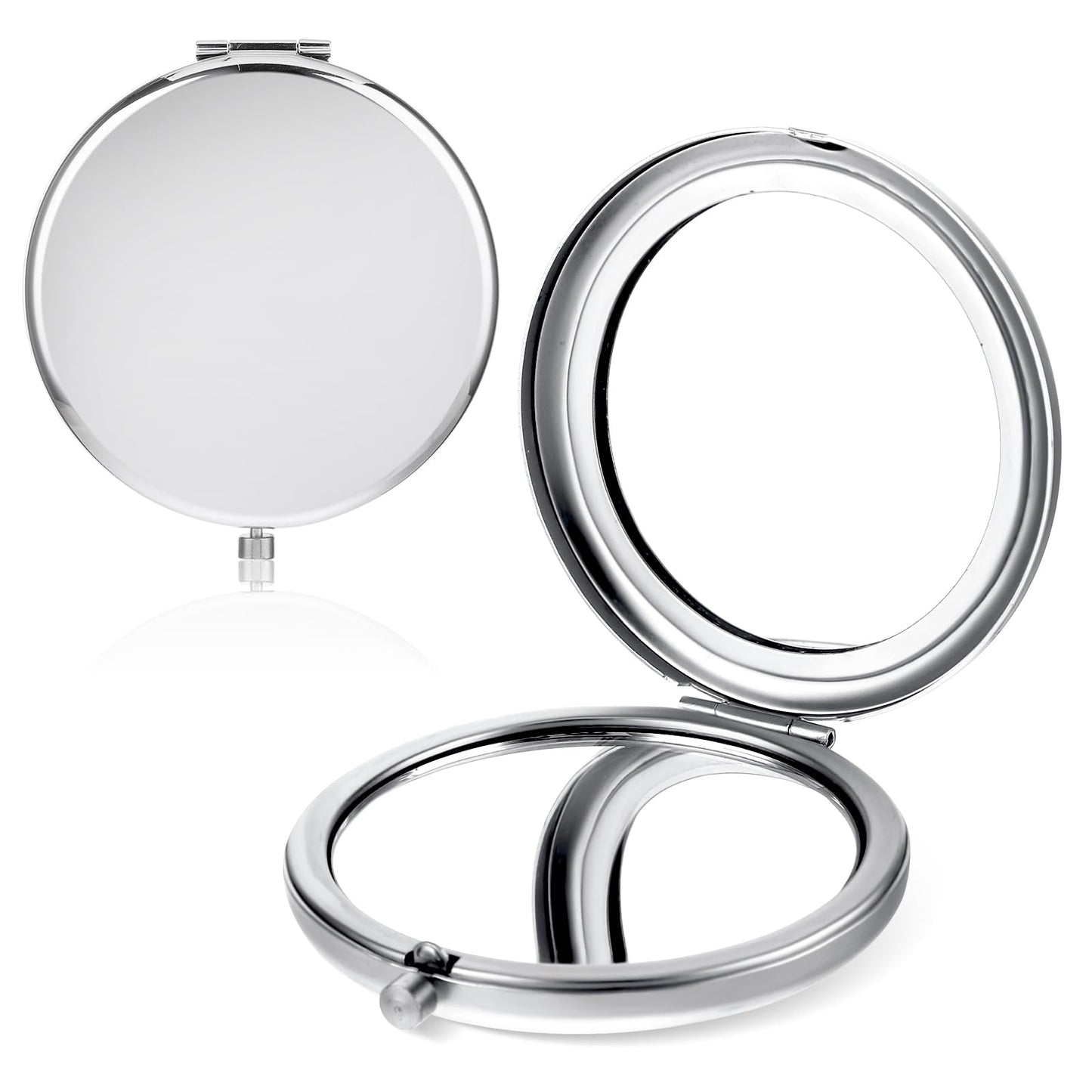 Compact Mirror for Purse, Double-Sided 1X/2X Magnifying Metal Pocket Makeup Mirrors, Compact Cosmetic Mirror Elegant Pocket Handheld Makeup Mirror for Travel or Your Purse, Handbag
