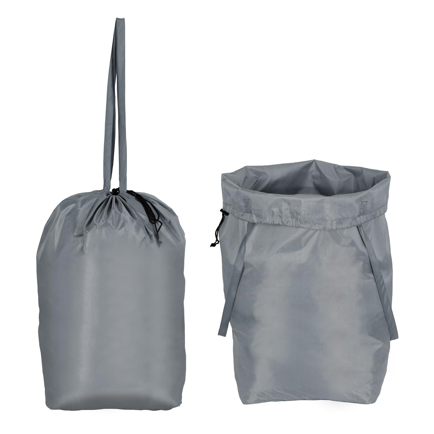 Sibba Washable Laundry Bag Travel Drawstring Pack Heavy Duty Clean Package Dirty Clothes Cleanning Bag Collapsible Handle Laundry Storage Reusable Organizer for Camp Fitness Clothes Basket (Grey)
