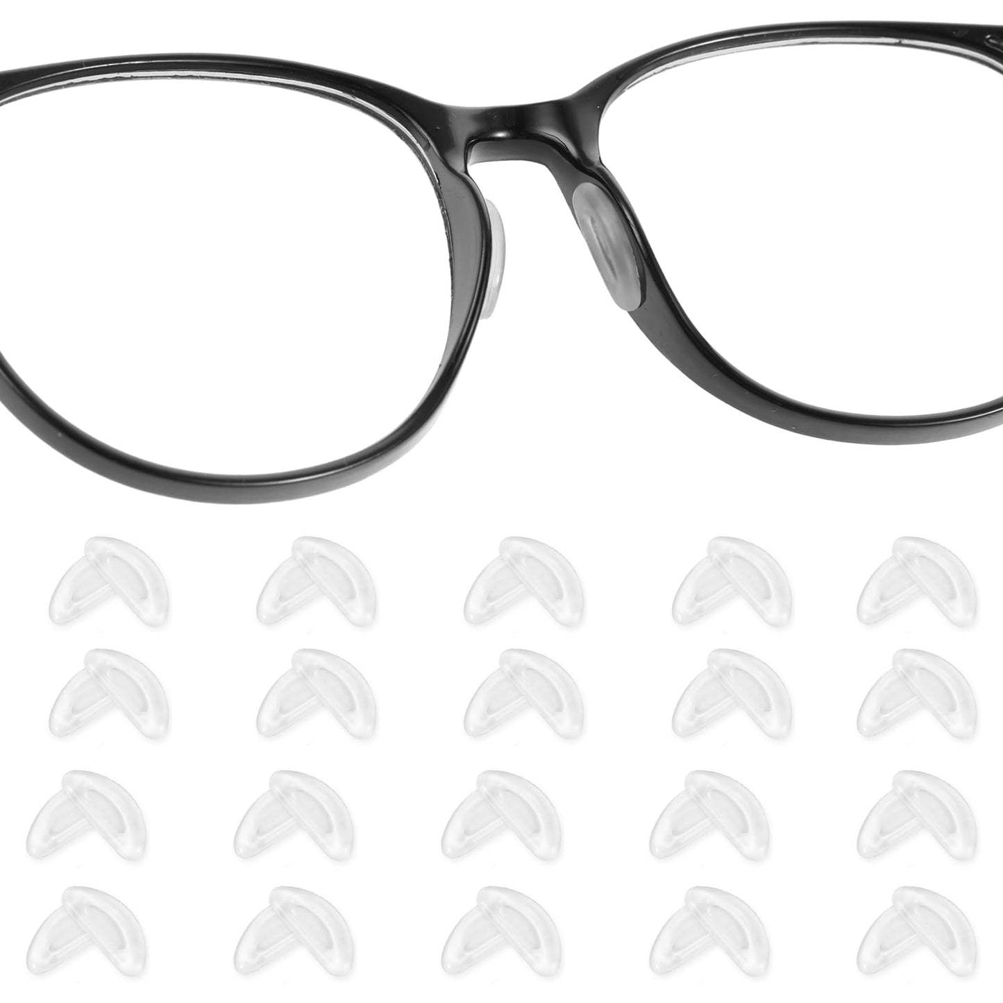 COMNICO 20 Pairs Eyeglasses Nose Pads Silicone Anti-Slip Nosepads Replacement Soft Adhesive Sticky Backing Nonslip Stop Glasses from Sliding Glass Repairing Kit for Glasses Sunglasses Accessori