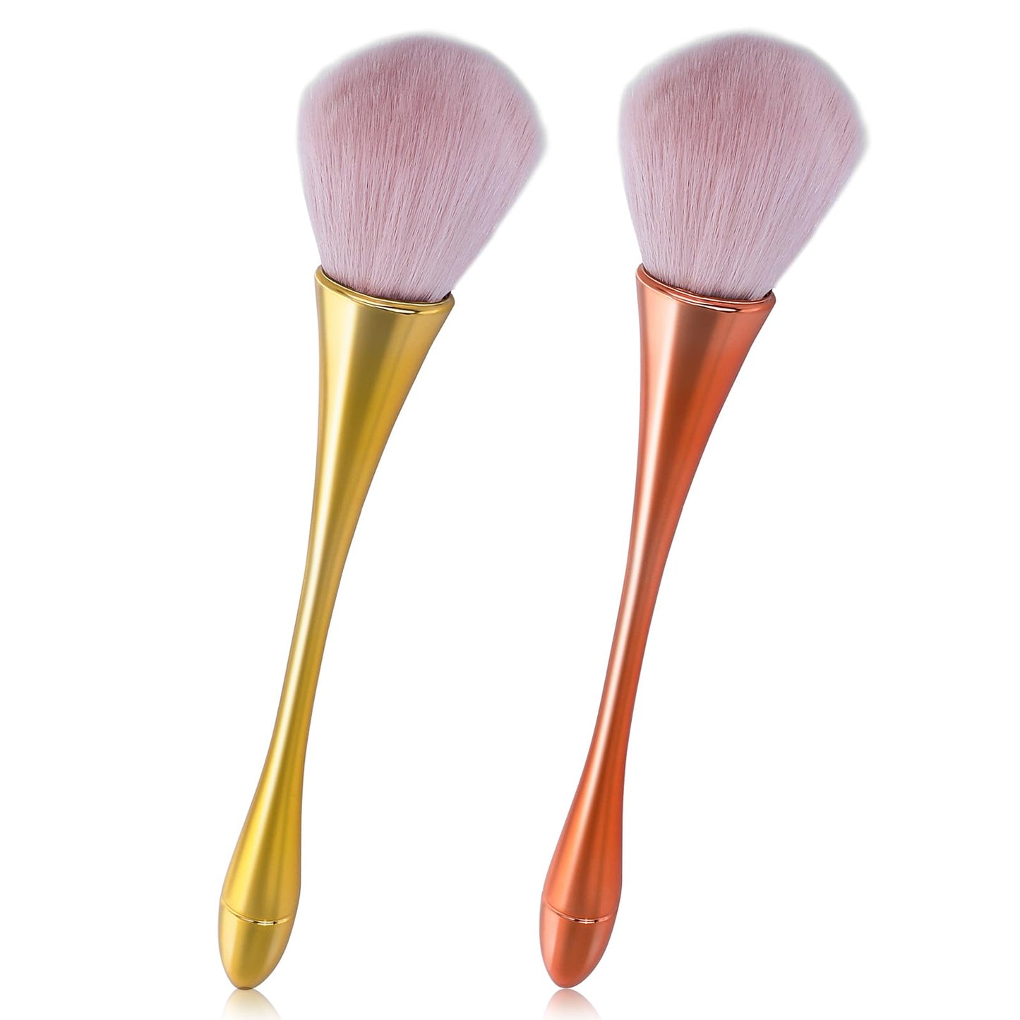 2 Pieces Large Mineral Powder Brush Soft Fluffy Blush Foundation Brush Kabuki Makeup Brushes Nail Cleaner Brush Loose Setting Powder Brush for Blending, Buffing, Contour Formation