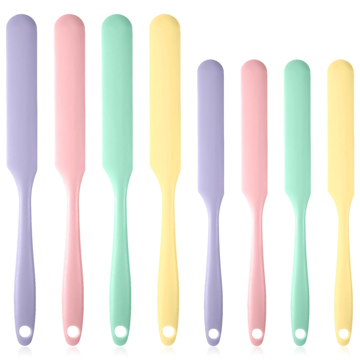 YBEATY 8 PCS Silicone Jar Spatulas Heat Resistant Kitchen Spatulas with Long Handle Jam Spreader Cake Cream Butter Spatula Mixing Batter Scrape for Jars Baking Cake Icing Kitchen Must Have