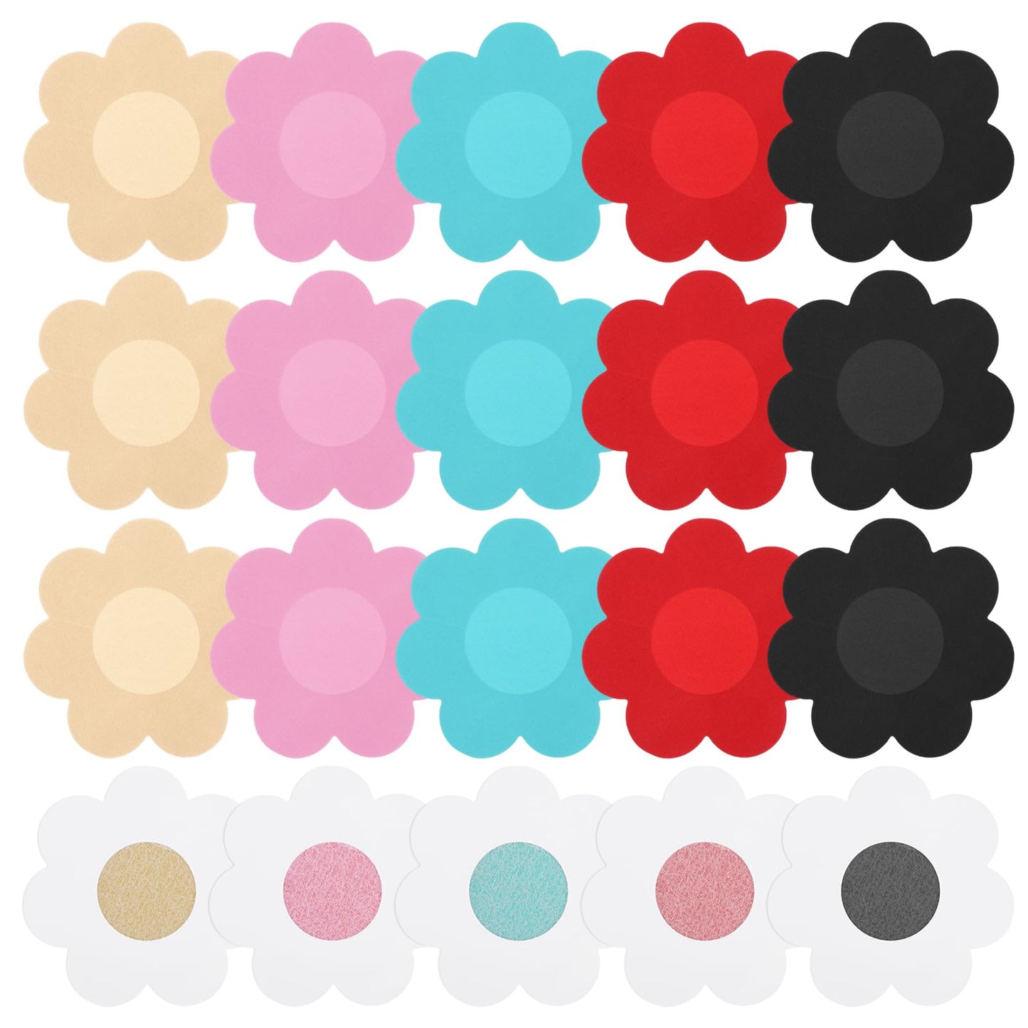 Sibba Nipple Covers Pasties 40 PCS Sticky Bras Breast Petals Pack Rave Patch Pasty Cover Lift Nude Boob Breast-Petals Glitter Reusable Colorful Swimming Protective Stickers Bra Enhance Women