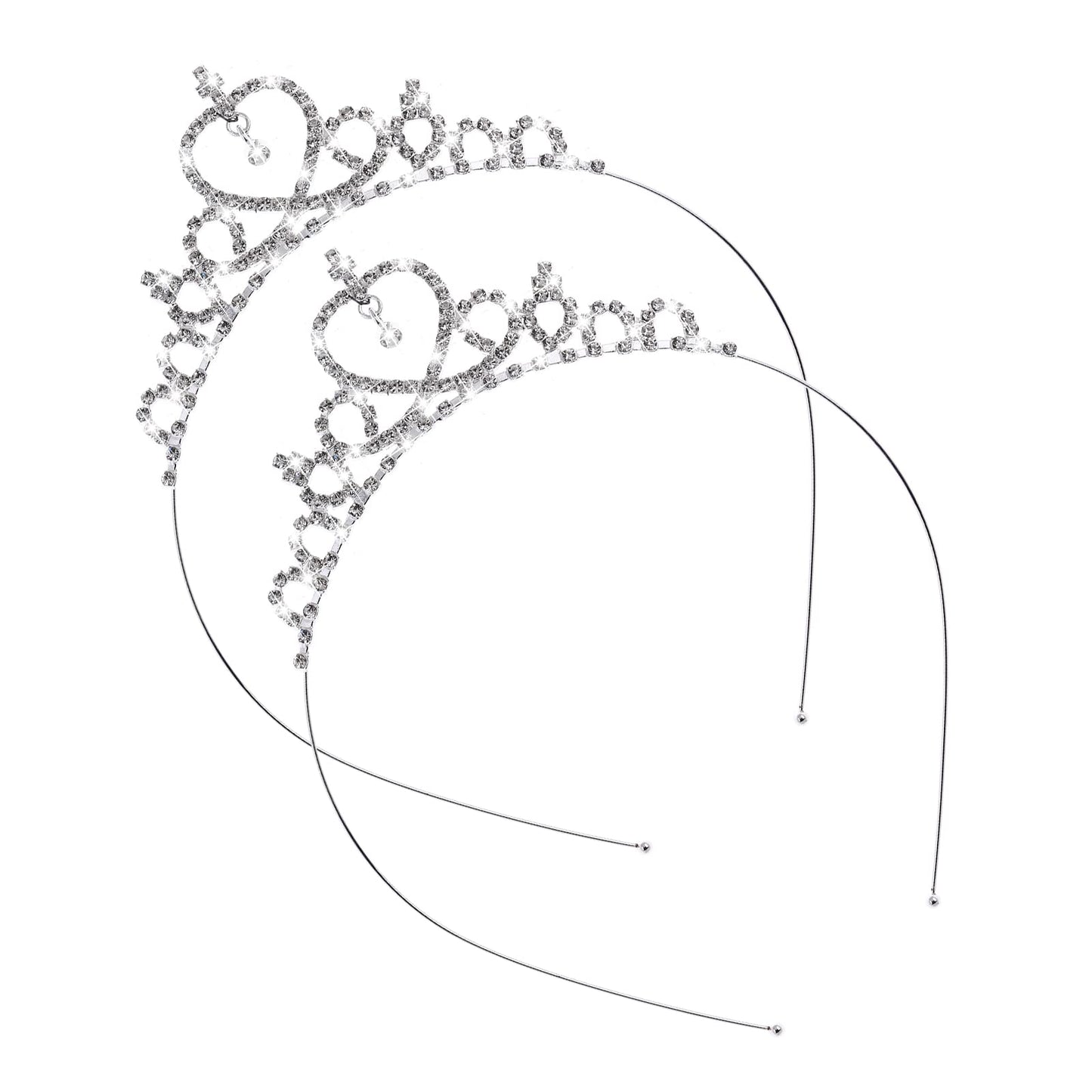 Sibba Princess Crown Tiara Girls Headband Hair Hoop Tiara Rhinestone Crystal Pearl Tiara Tiara Head Crown for Women Girls Wedding Prom Party Costume Christmas Gifts (Silver)