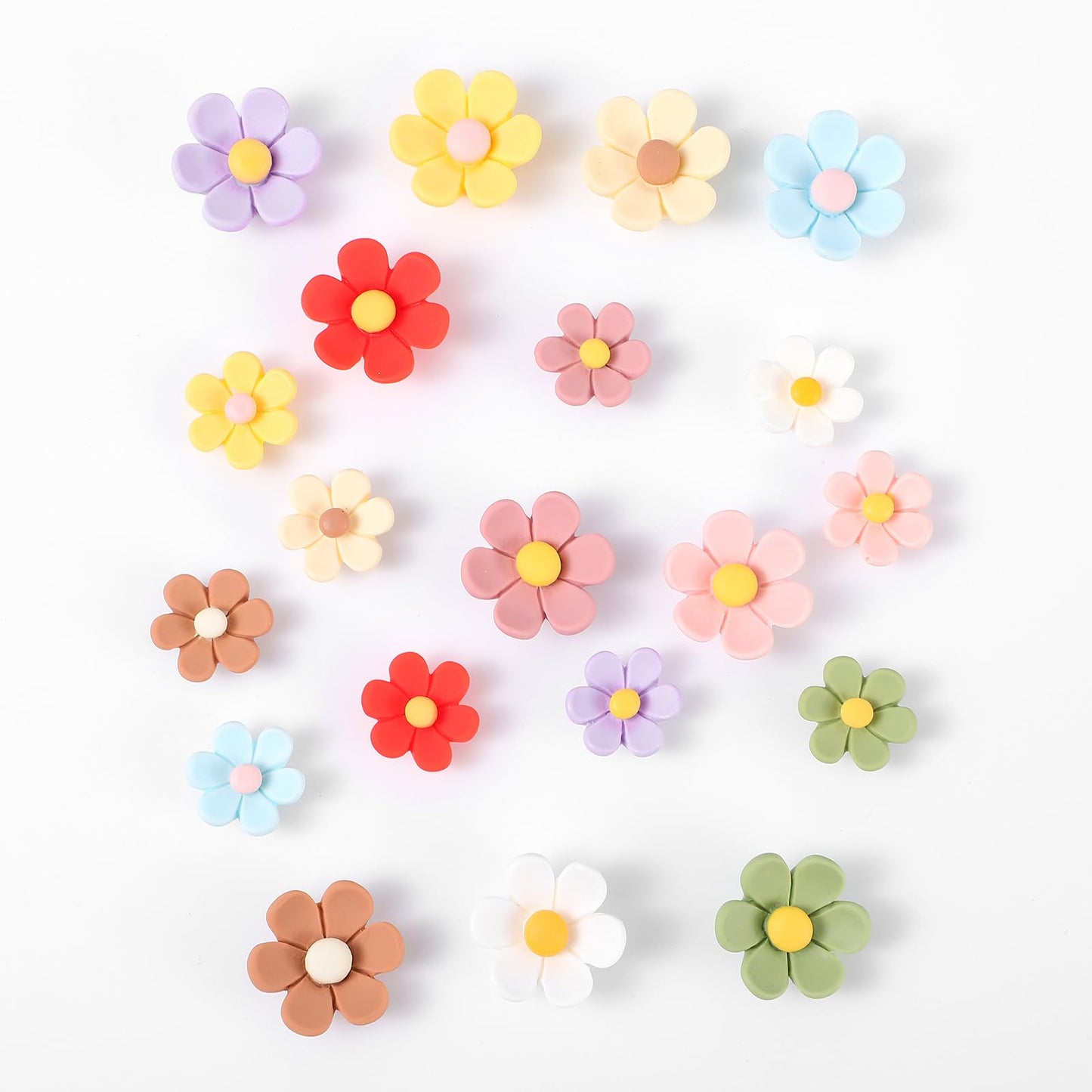 Wanmu Pack of 20 3D Fridge Magnets, Cute Colourful Strong Fridge Magnets, Flowers, Funny Decoration Magnets for Locker, Whiteboard, Kitchen, Notice Board, Office (Large, Small)