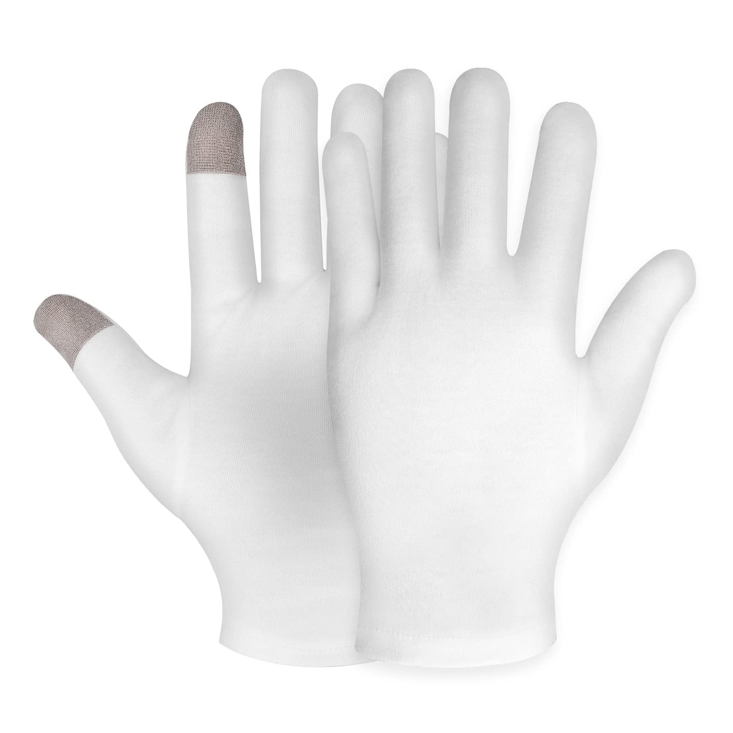 WLLHYF 1 Pairs Moisturizing Gloves, White Cotton Touch Screen Gloves for Women Men Overnight Bedtime Nighttime Lotion Dry Hands Spa Cosmetic Treatment Moisturizing Bathing Accessories Gloves