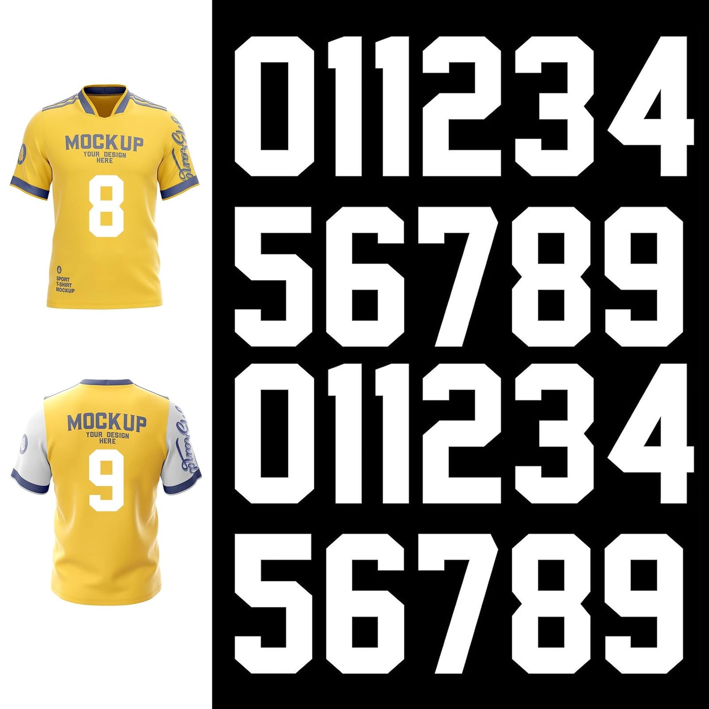 COMNICO 8 Inch Iron On Heat Transfer Letters and Numbers Alphabets Fabric Vinyl DIY Iron On Numbers 0 to 9 Jersey White Heat Transfer Numbers Uniform Name T-Shirt DIY for Sports Football Basketball