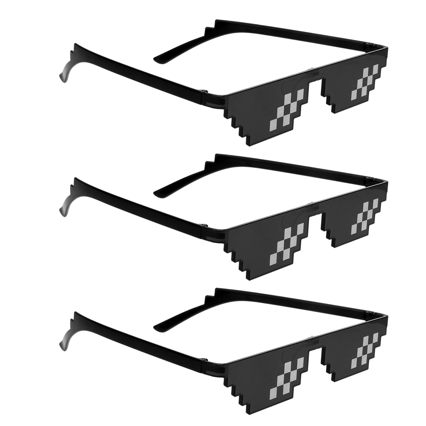 Wanmu Thug Life Sunglasses, Cool Party Glasses, Pixel Mosaic Glasses, Funny Glasses, MLG Shades for Halloween Party