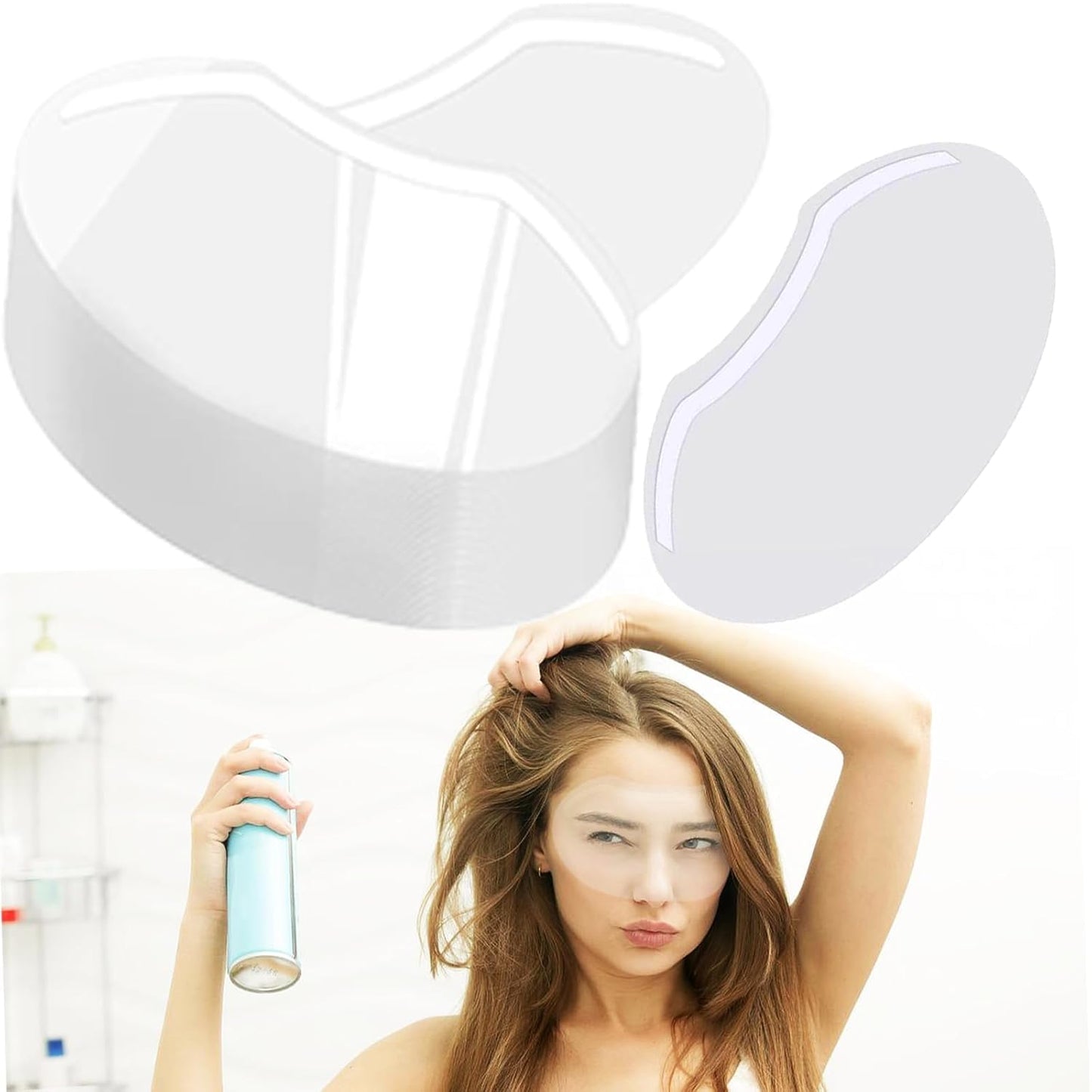 Wanmu 100 Pcs Shower Face Eye Shields, Disposable Clear Eyebrow Shower Visor After Surgery, Plastic Protecting Eyes Cover for Adults Haircut Hairspray, Hair Salon Supplies, Makeup Eyelash Extensions