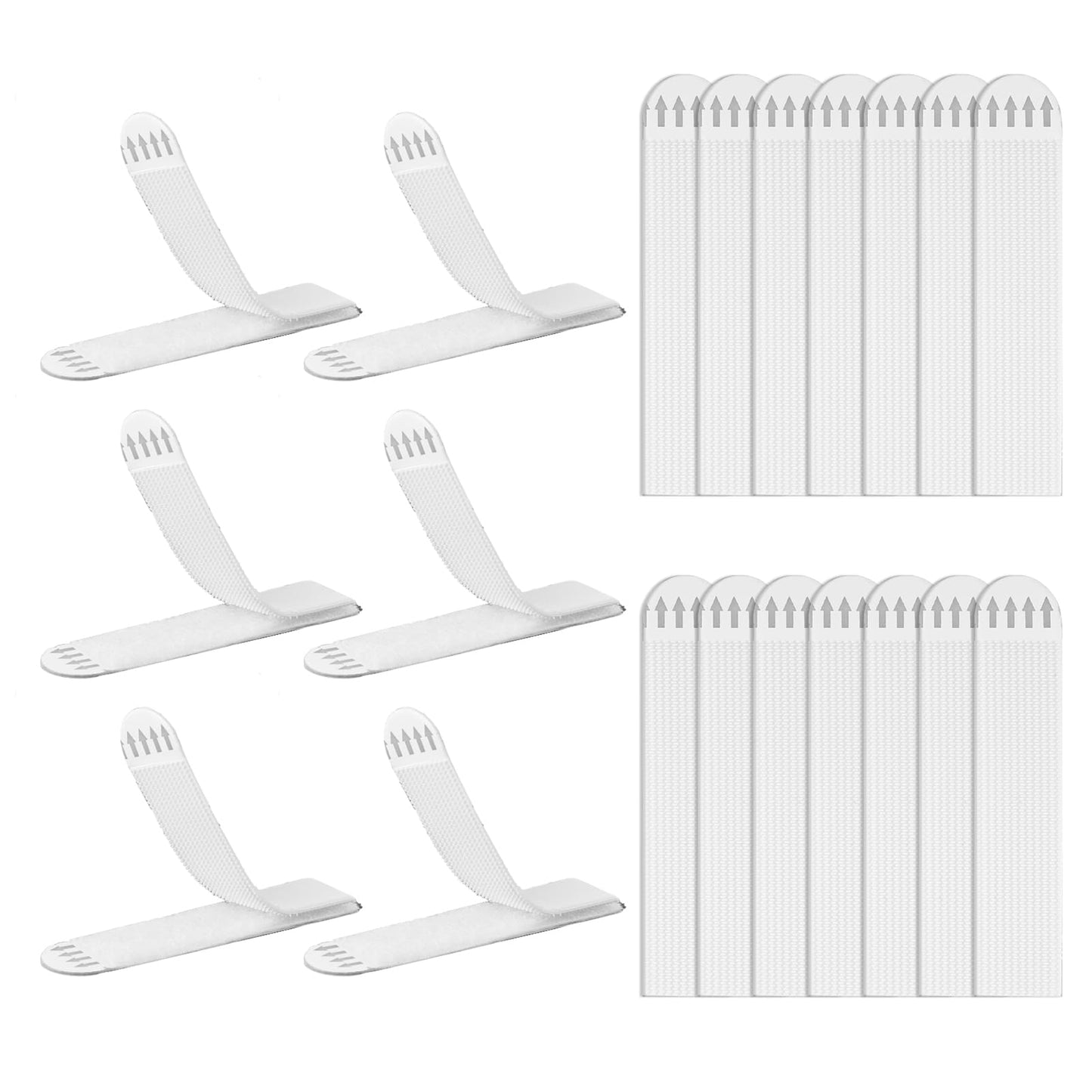 Sibba Large Picture Hanging Strips Heavy Duty 40Pcs( 20 Pairs) Sticky Frame Hangers Removable Hook Loop Tape No Nail Strip Waterproof Hang Tool Fit Wall, Poster, Mirrors, Decorations (White)