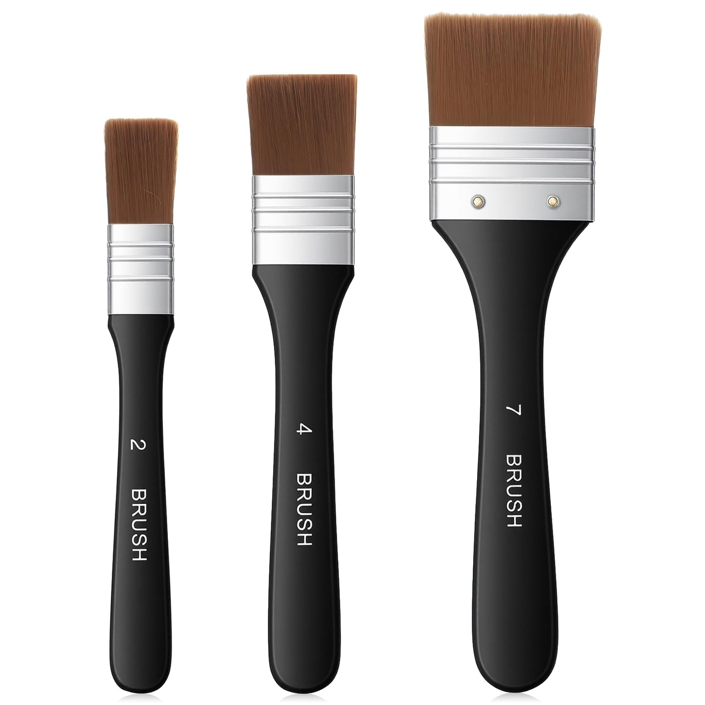 Qianyu 3 Pcs Wide Flat Acrylic Paint Brushes Large Nylon Art Brushes
