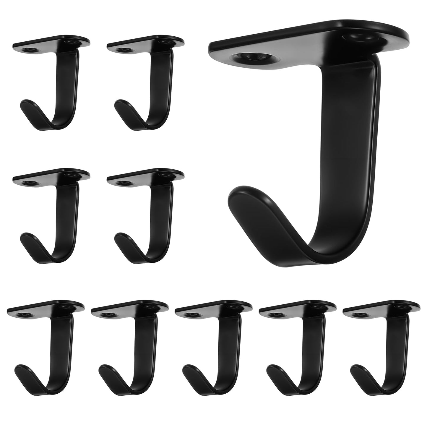 10 Pcs Screw Mounted Ceiling Hooks Under-Shelf Towel/Robe Clothes Hook Heavy Duty Wall Mounted Hanger Stainless Steel Coat Hanger Plant Indoor Hanging Hook for Bathroom Kitchen Cabinet Garage Cupboard