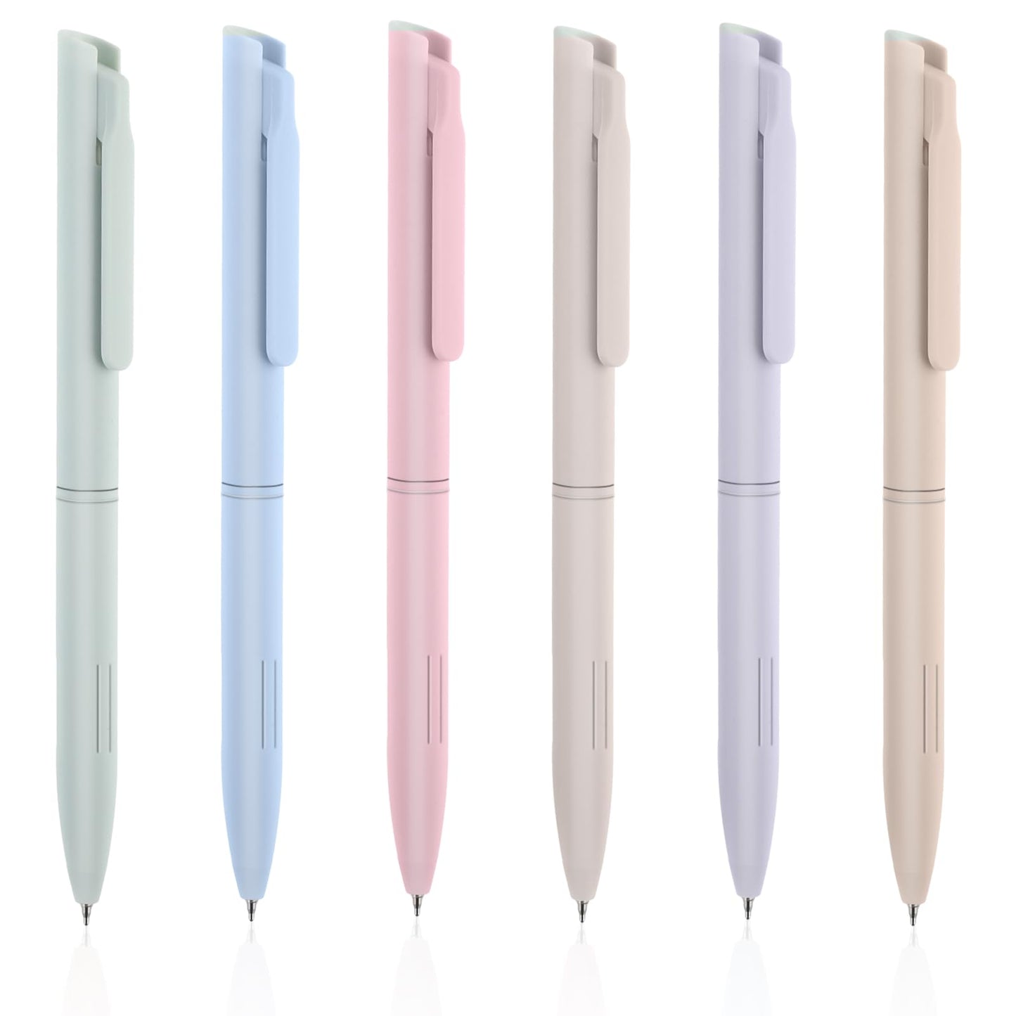 Sibba 6Pcs Pastel Gel Pens, Colored Gel Pens, Retractable Quick Dry Ink Pen Fine Point 0.5mm Smooth Writing Pen for School Supplies Journaling Notetaking Drawing Stationery